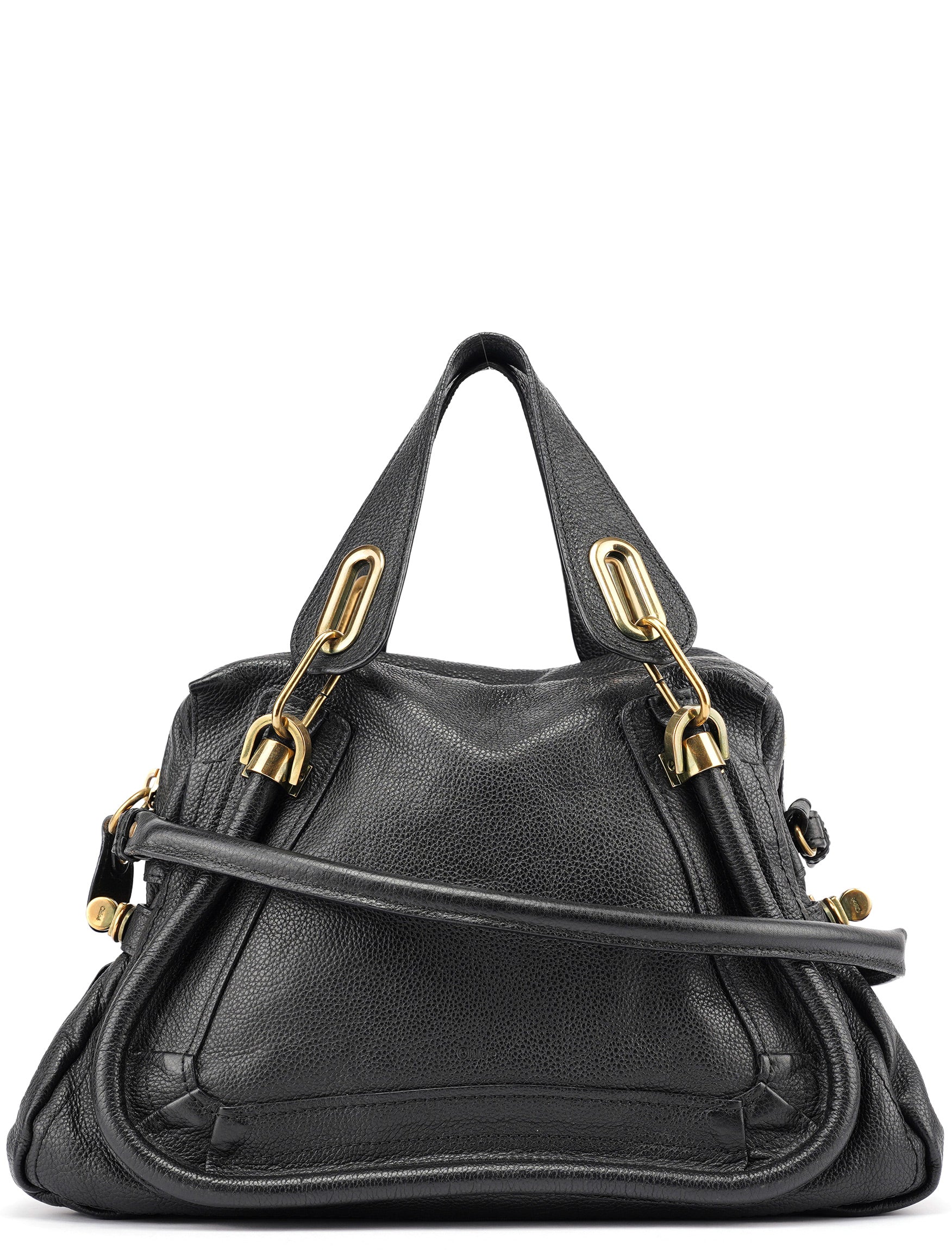 Black Leather Paraty 2-Way Shoulder Bag
