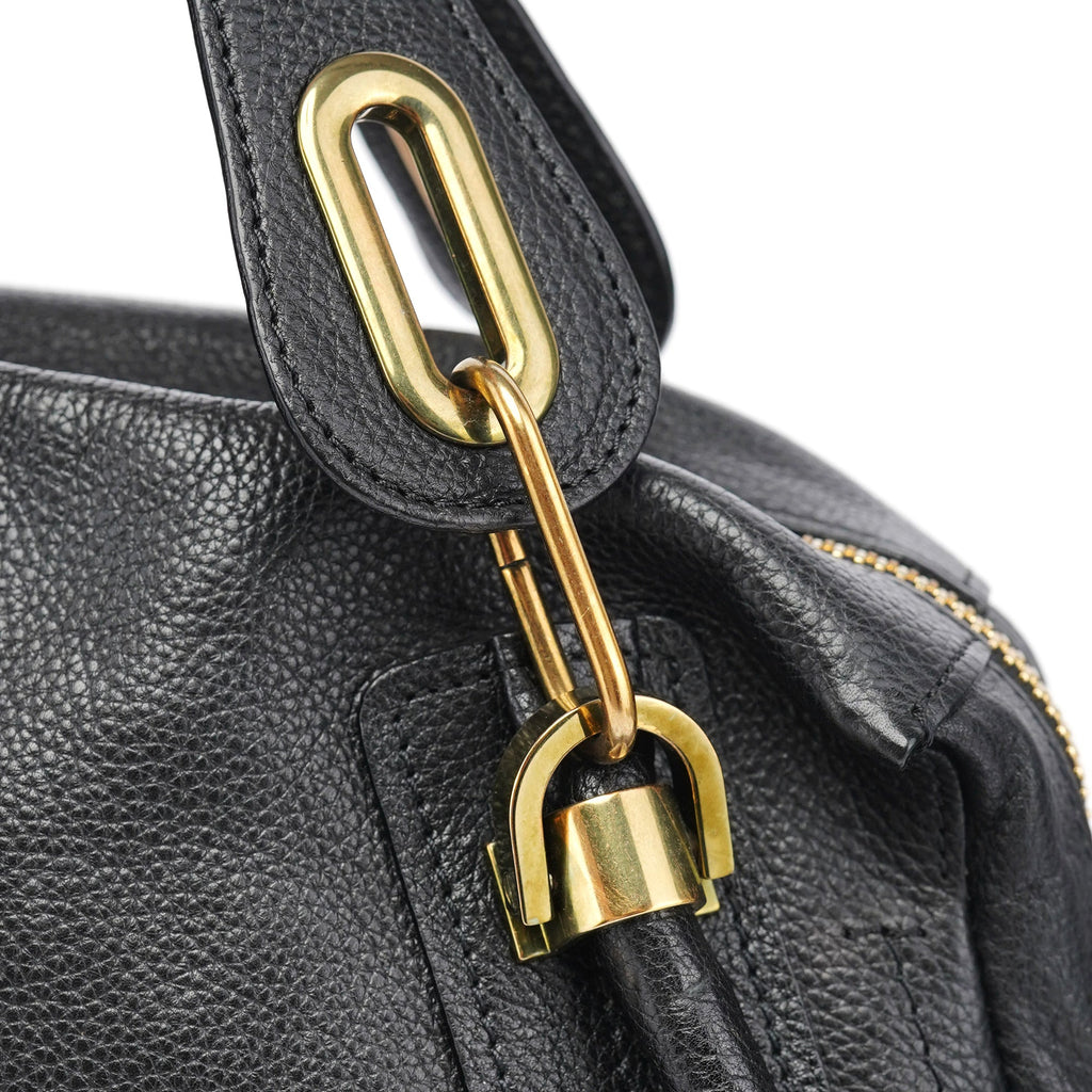 Black Leather Paraty 2-Way Shoulder Bag