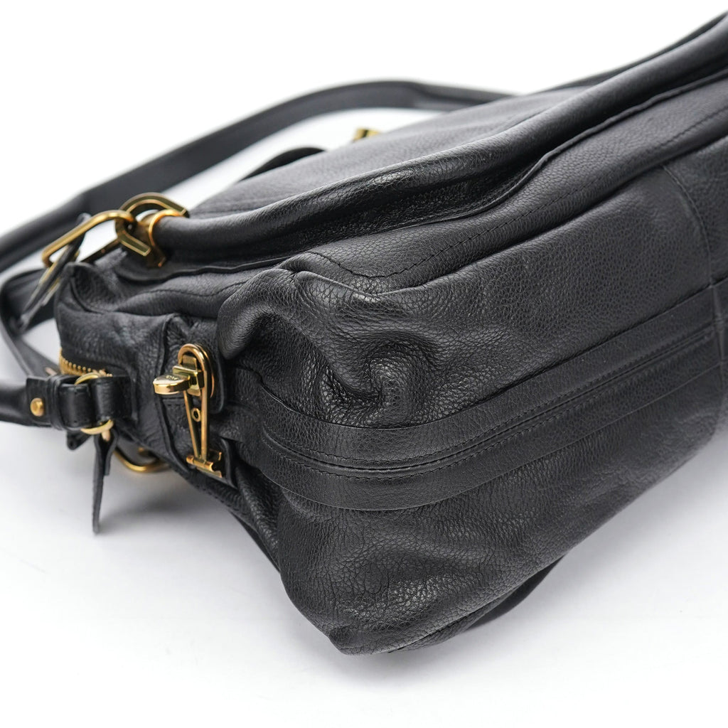 Black Leather Paraty 2-Way Shoulder Bag