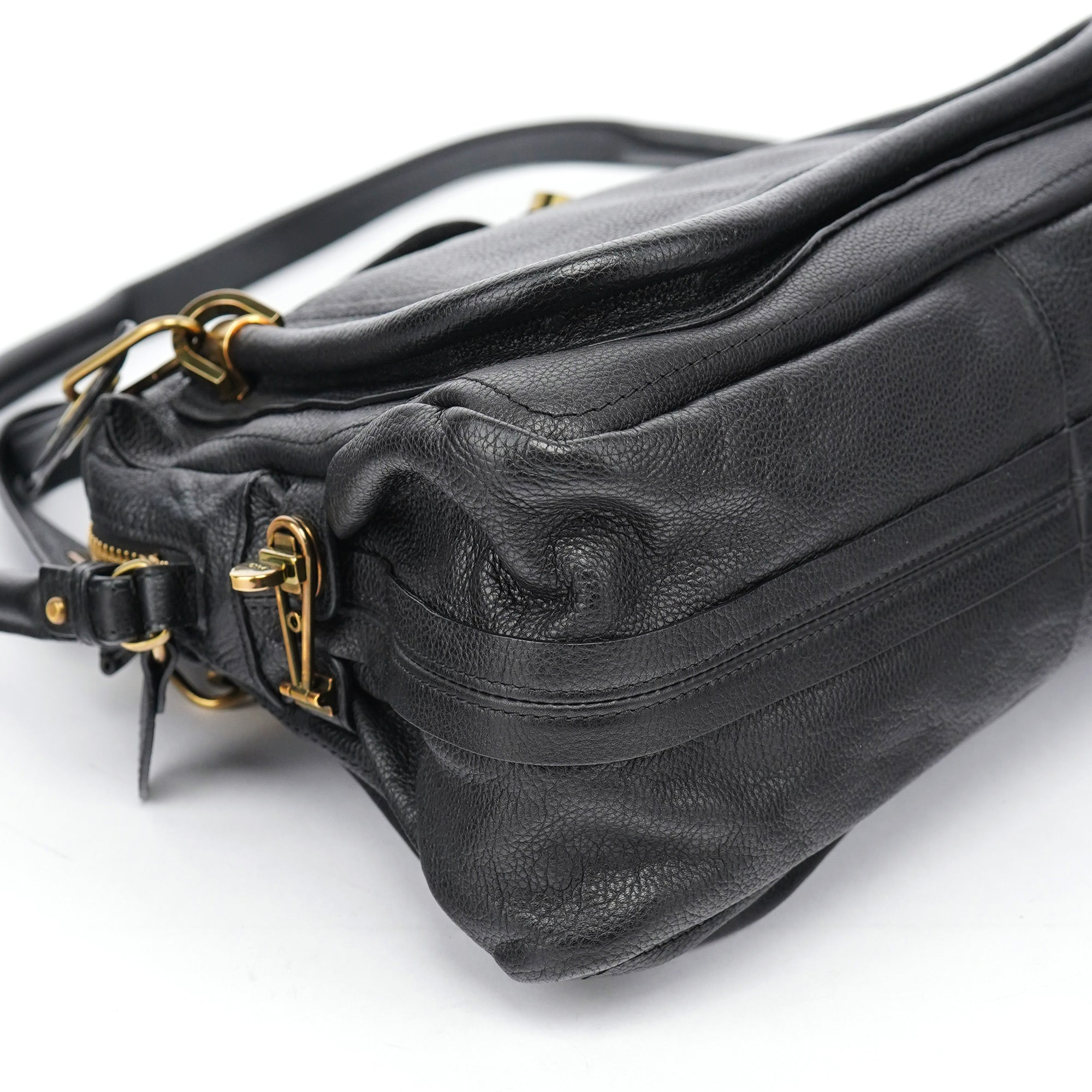 Black Leather Paraty 2-Way Shoulder Bag