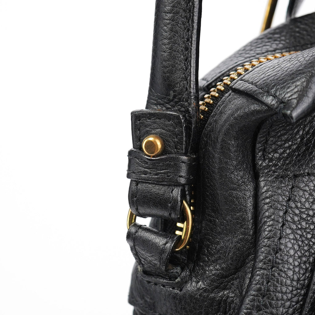 Black Leather Paraty 2-Way Shoulder Bag