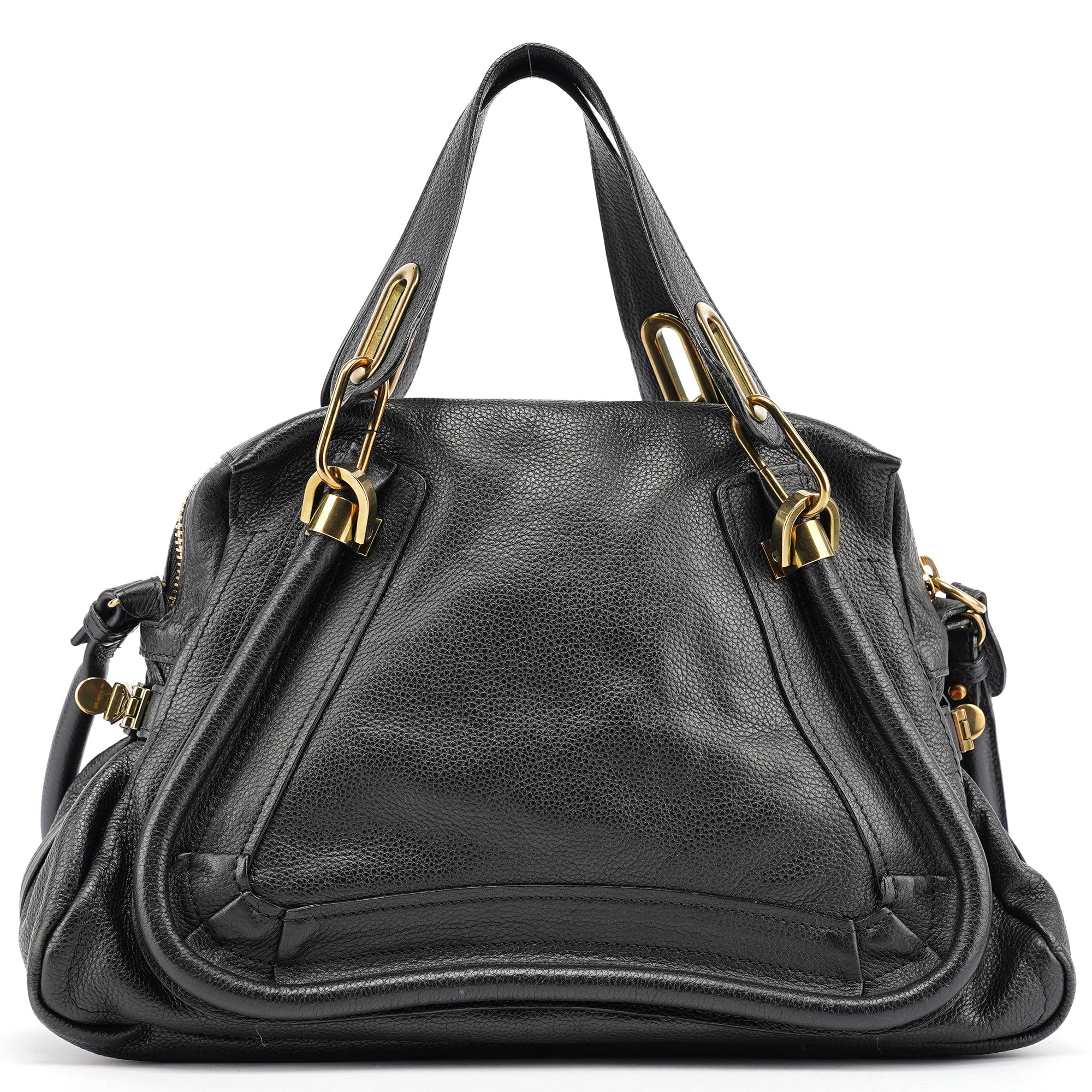 Black Leather Paraty 2-Way Shoulder Bag