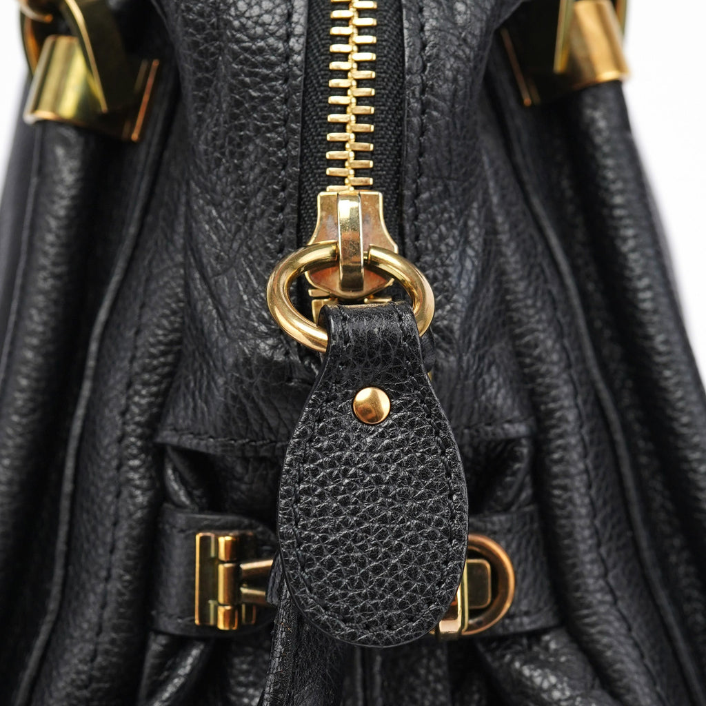 Black Leather Paraty 2-Way Shoulder Bag