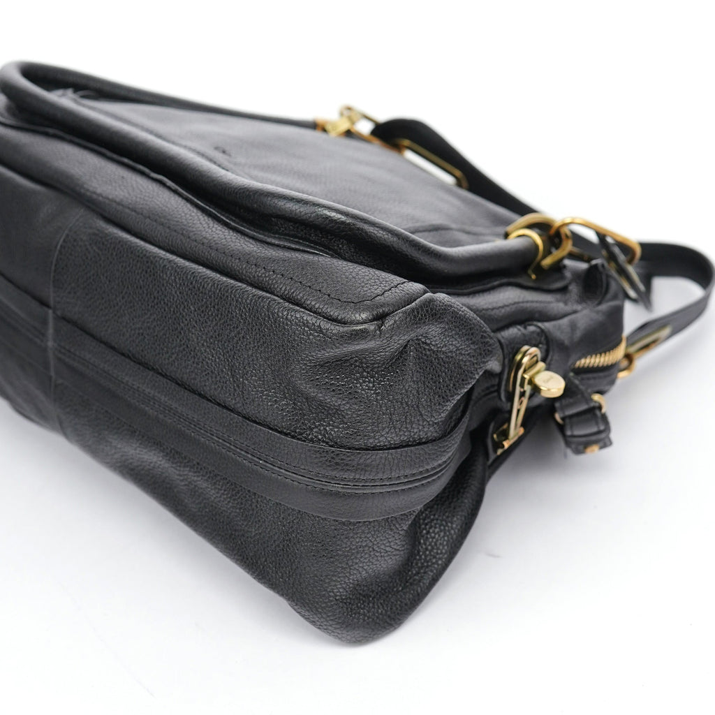 Black Leather Paraty 2-Way Shoulder Bag