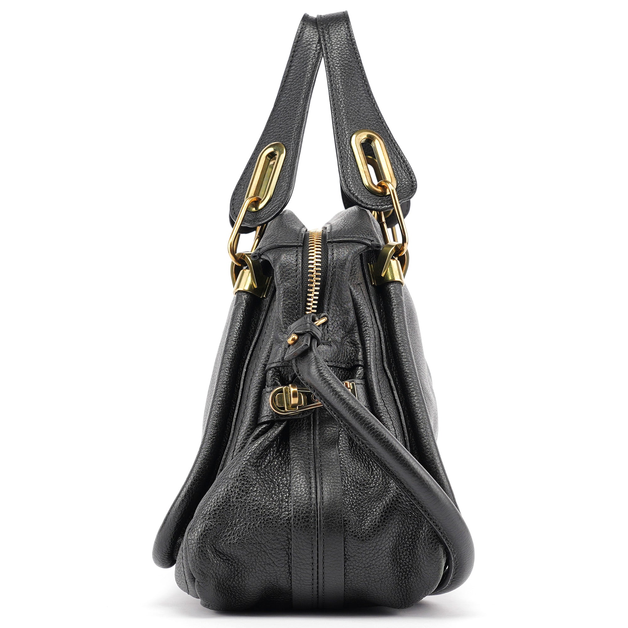 Black Leather Paraty 2-Way Shoulder Bag