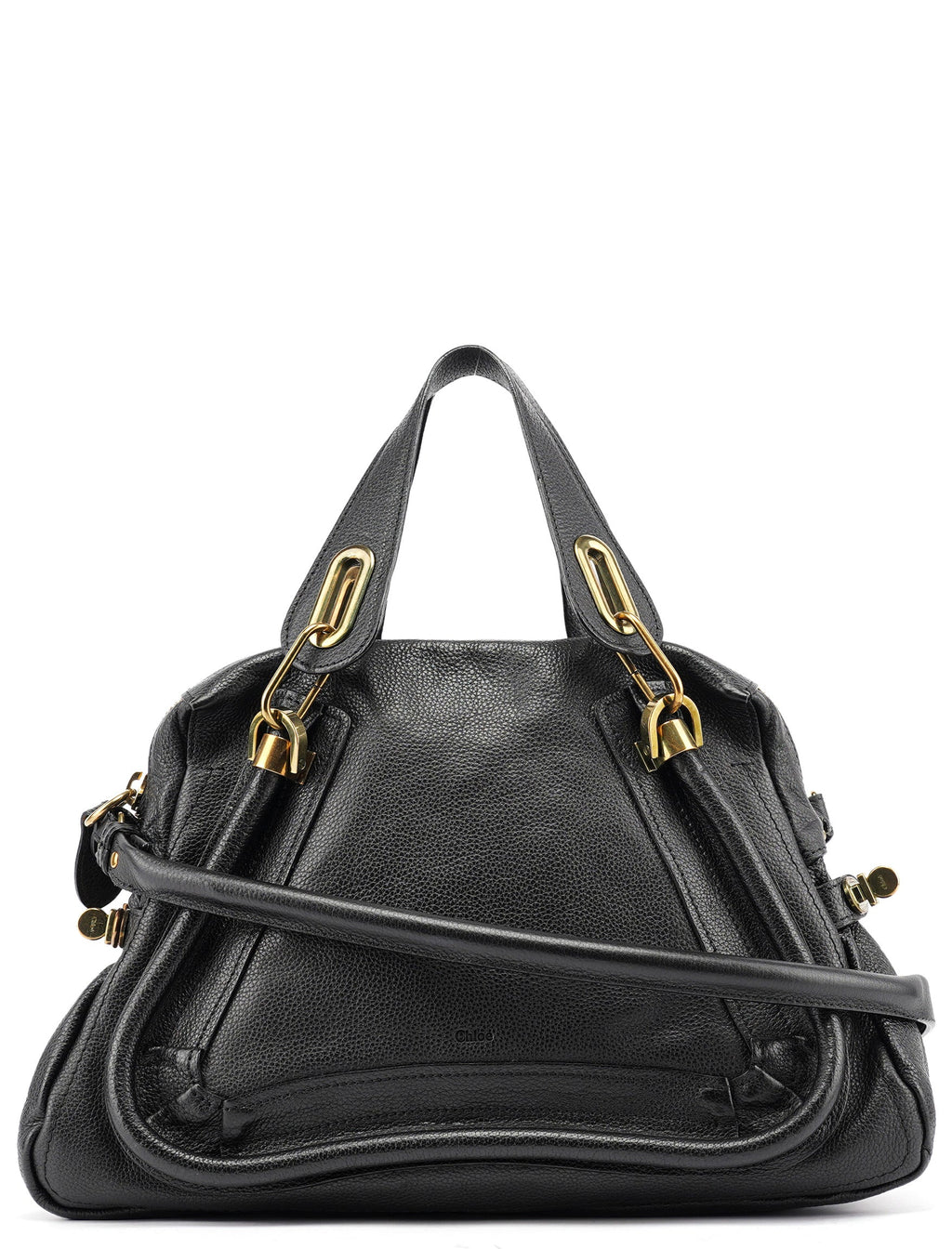 Black Leather Paraty 2-Way Shoulder Bag
