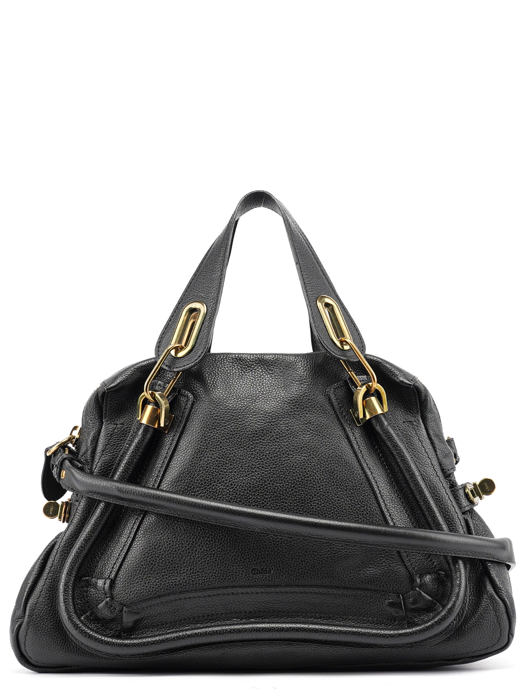Black Leather Paraty 2-Way Shoulder Bag