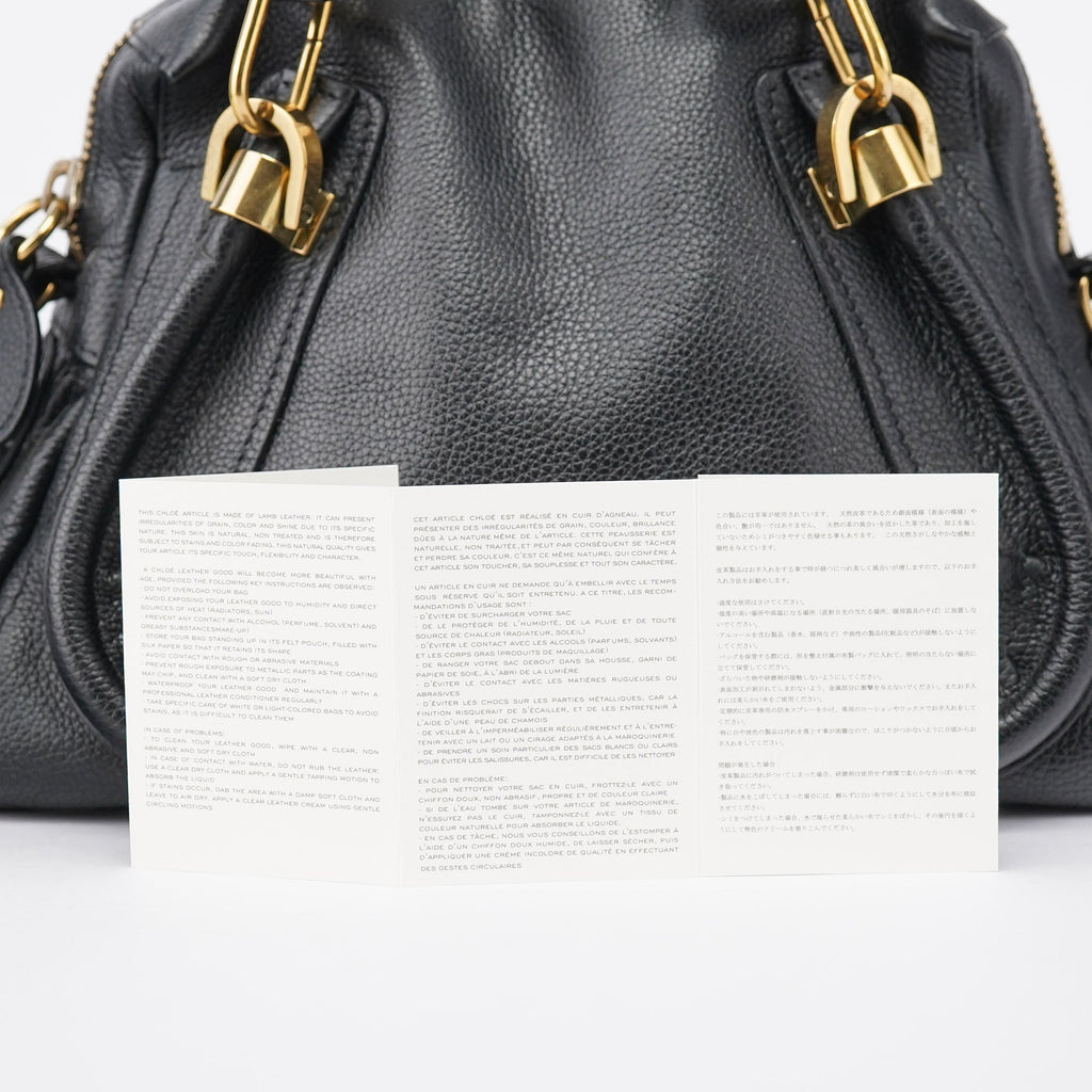 Black Leather Paraty 2-Way Shoulder Bag