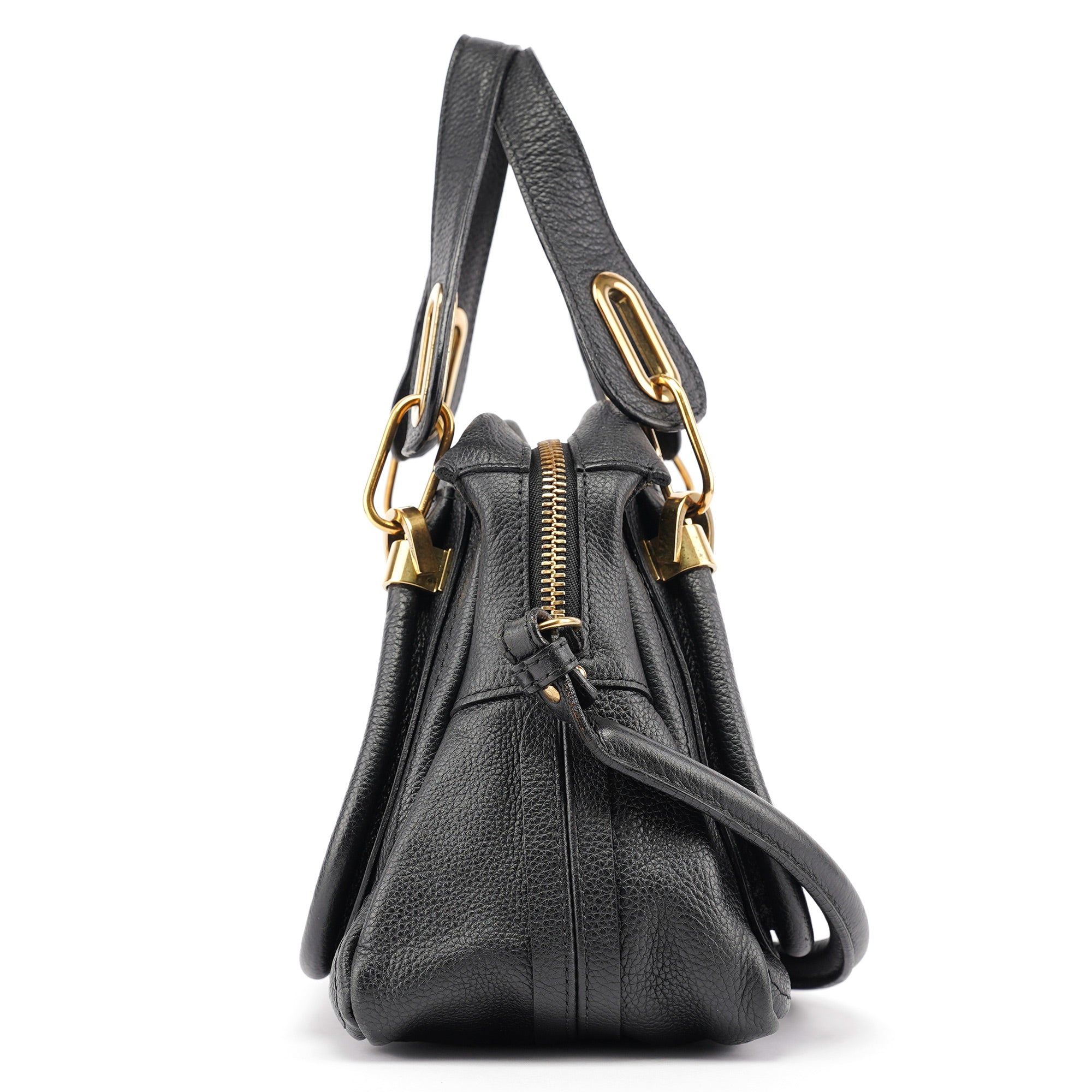 Black Leather Paraty 2-Way Shoulder Bag