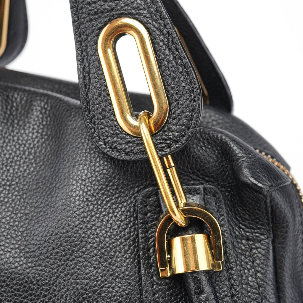 Black Leather Paraty 2-Way Shoulder Bag