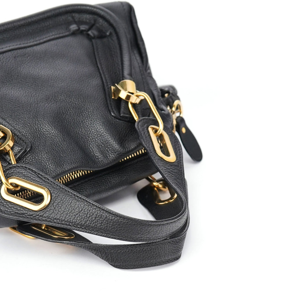 Black Leather Paraty 2-Way Shoulder Bag