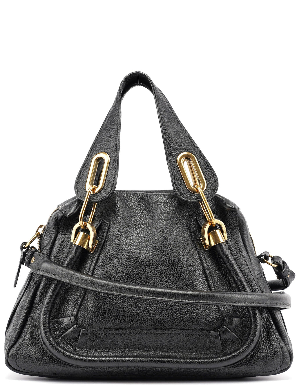 Black Leather Paraty 2-Way Shoulder Bag