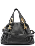 Black Leather Paraty 2-Way Shoulder Bag