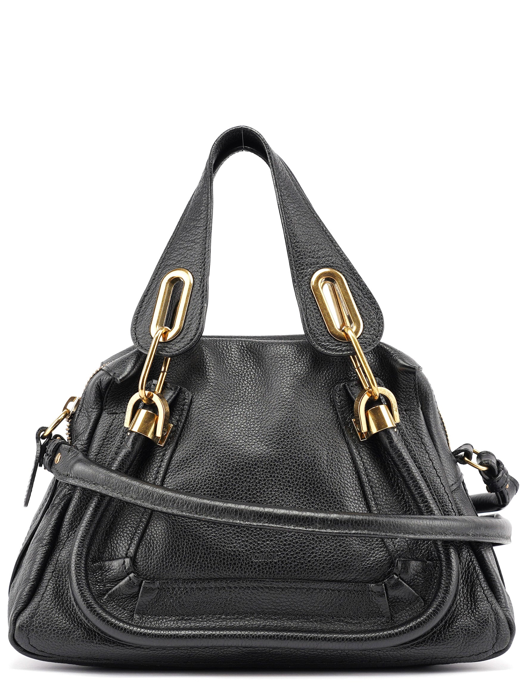 Black Leather Paraty 2-Way Shoulder Bag