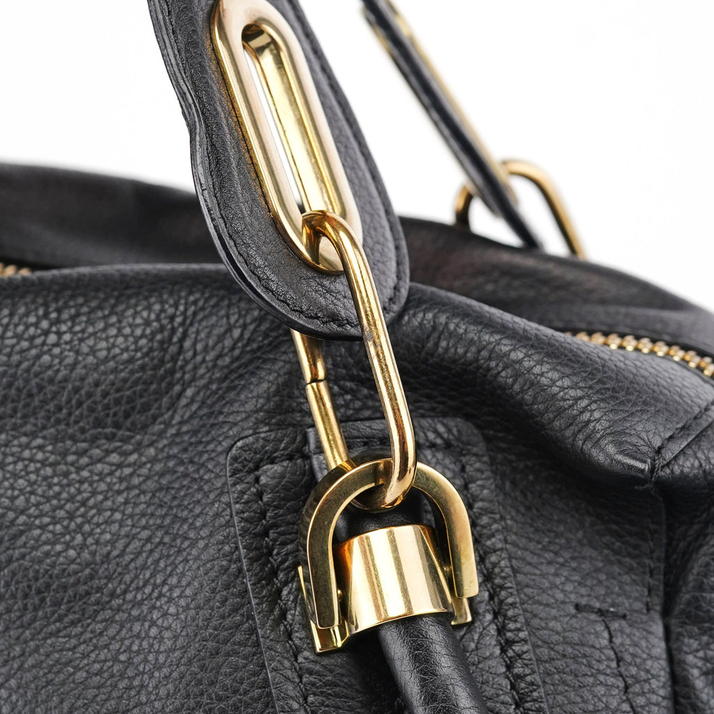 Black Leather Paraty 2-Way Shoulder Bag