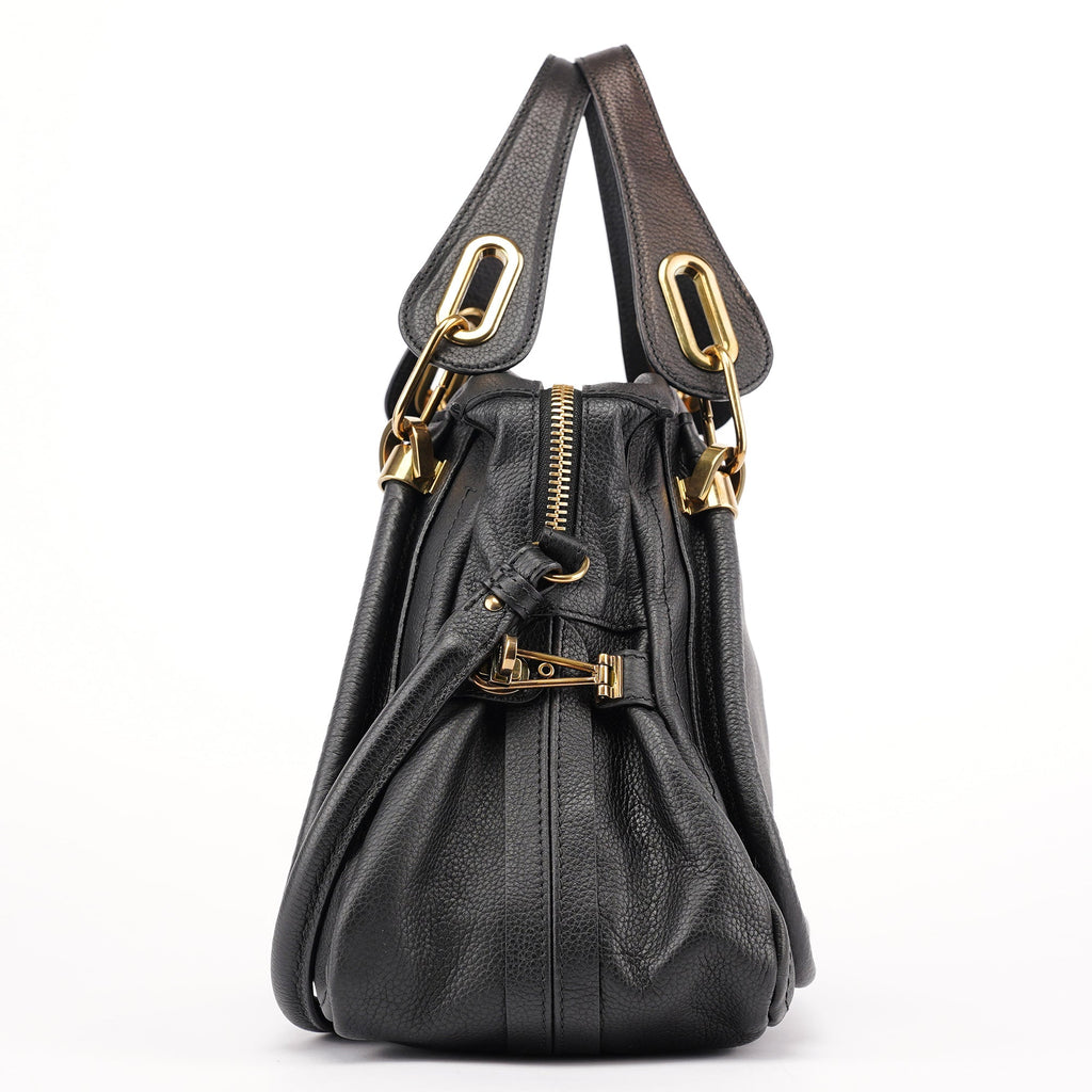 Black Leather Paraty 2-Way Shoulder Bag