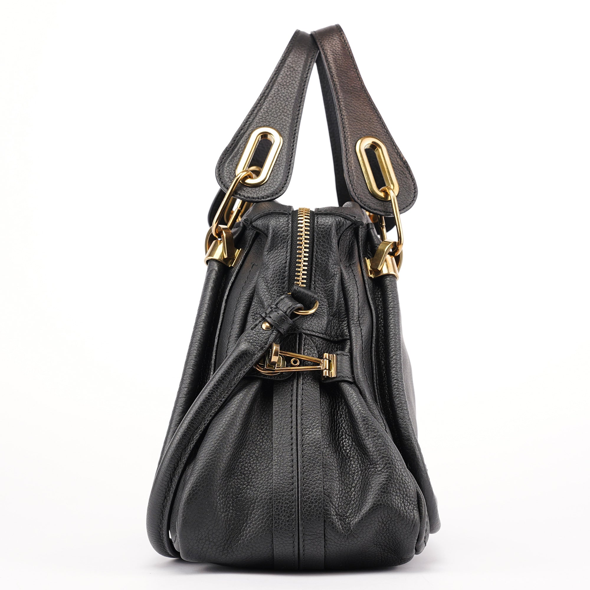 Black Leather Paraty 2-Way Shoulder Bag