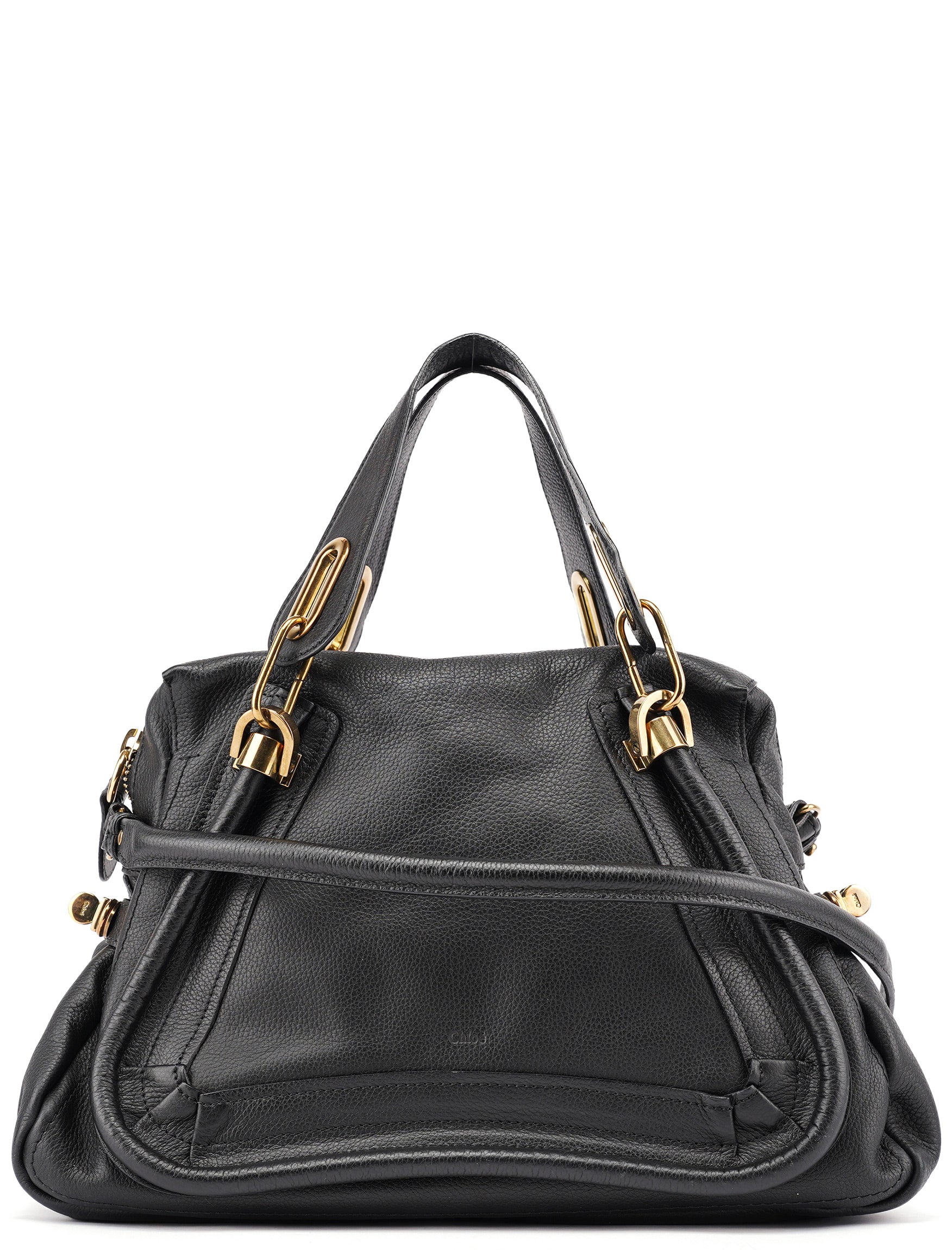 Black Leather Paraty 2-Way Shoulder Bag