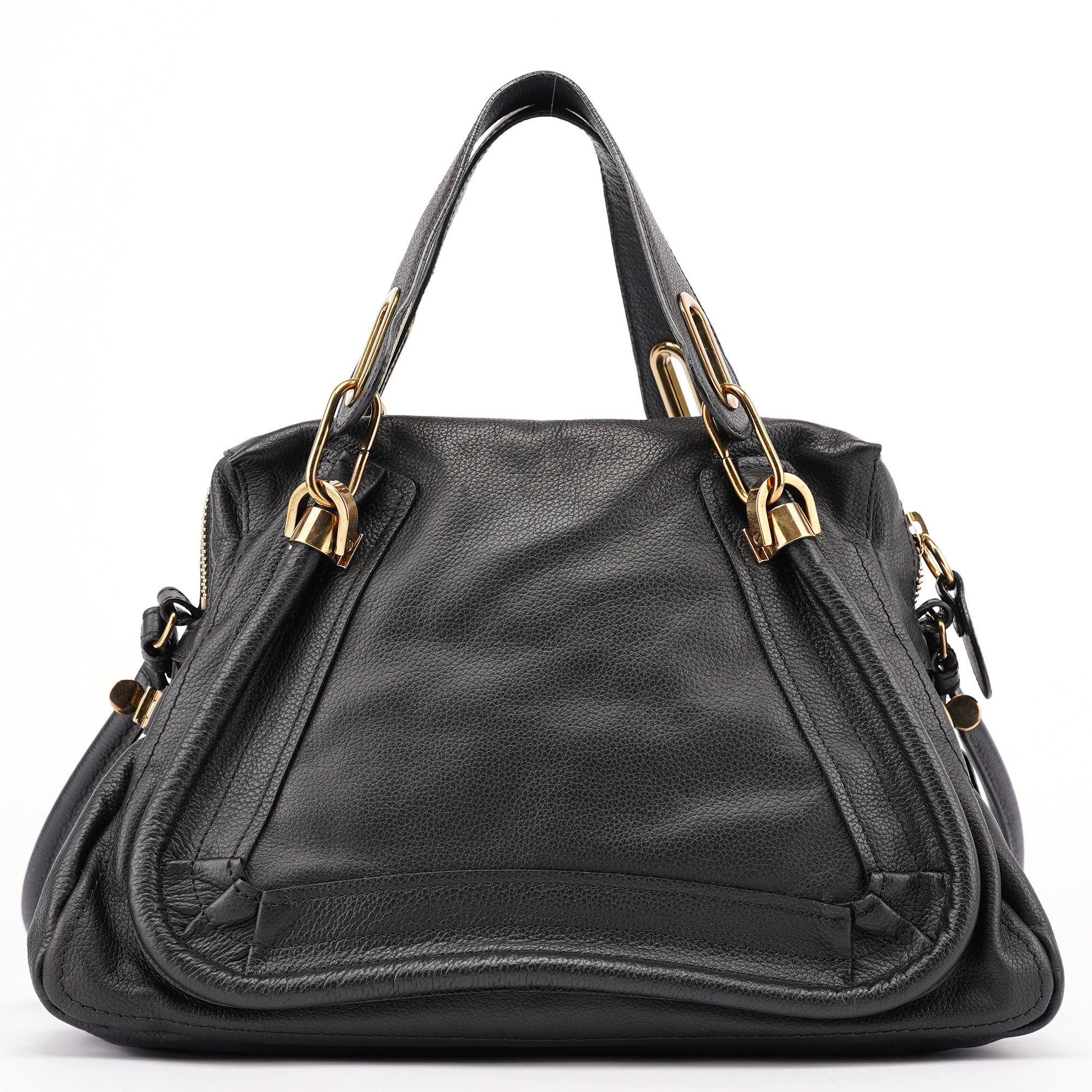 Black Leather Paraty 2-Way Shoulder Bag