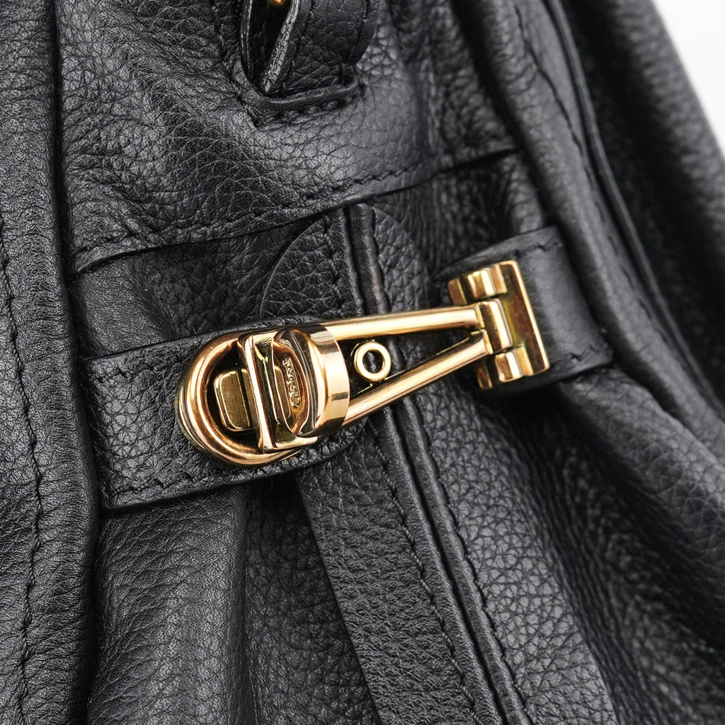 Black Leather Paraty 2-Way Shoulder Bag
