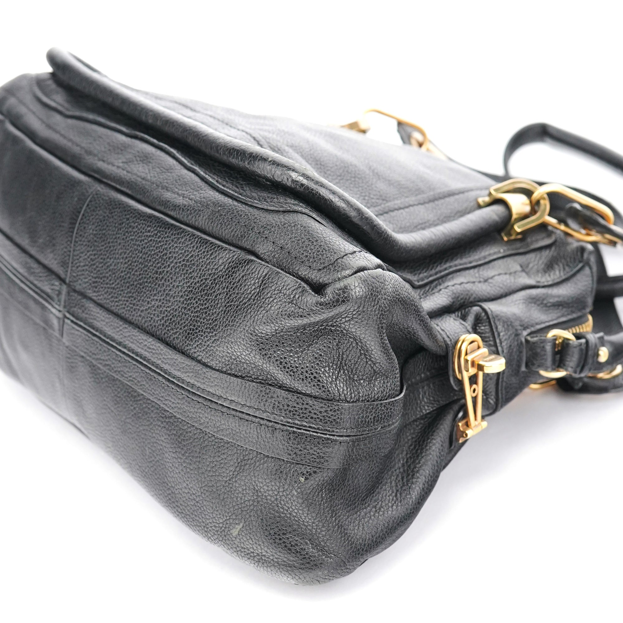 Black Leather Paraty 2-Way Shoulder Bag