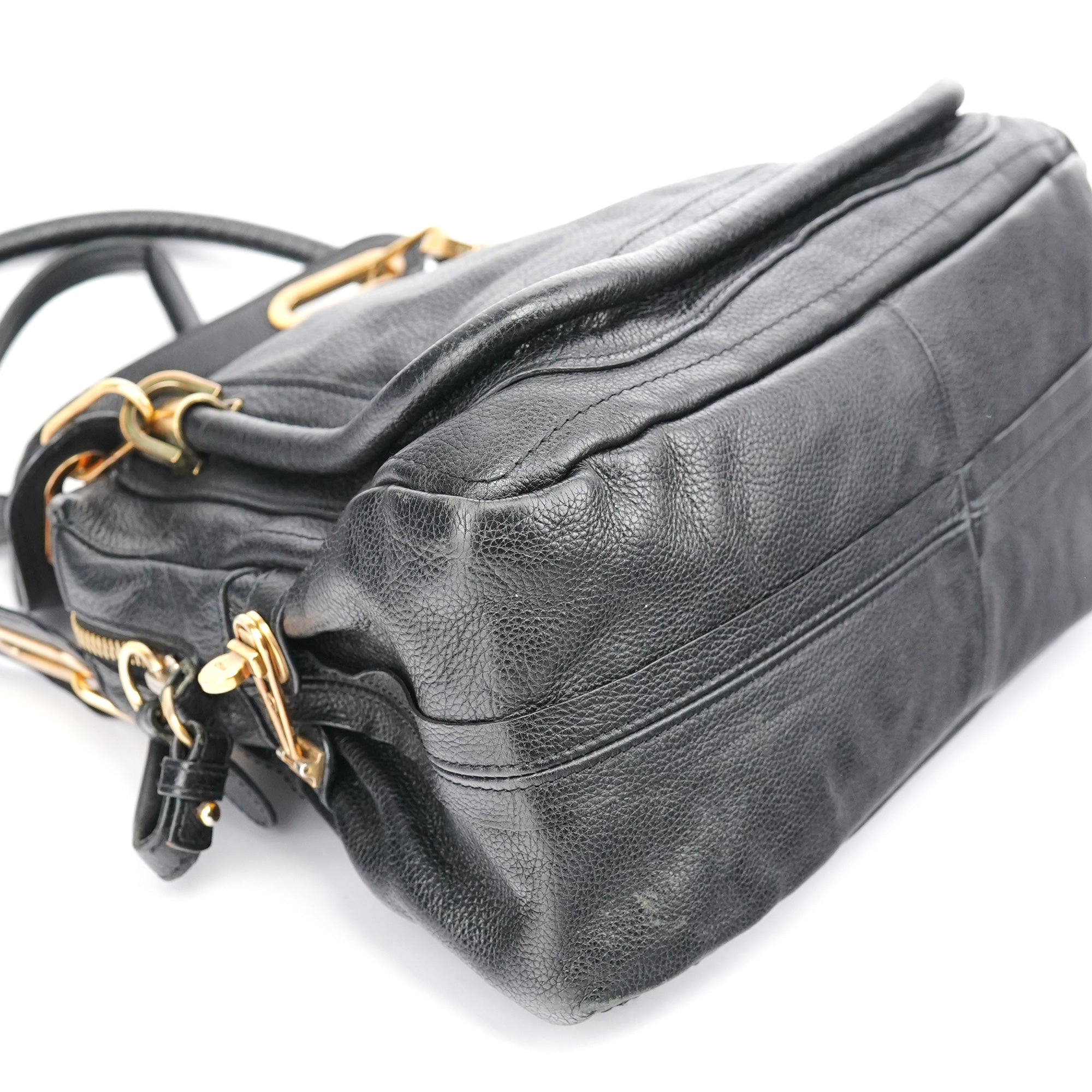 Black Leather Paraty 2-Way Shoulder Bag