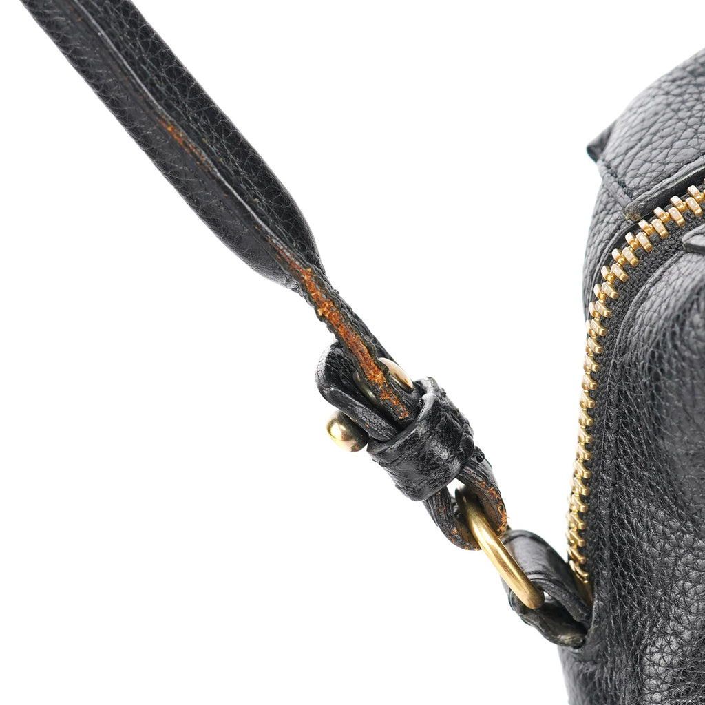 Black Leather Paraty 2-Way Shoulder Bag