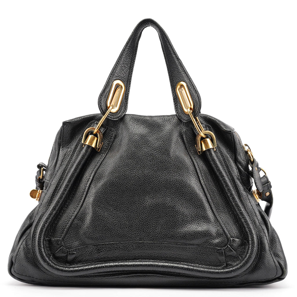 Black Leather Paraty 2-Way Shoulder Bag