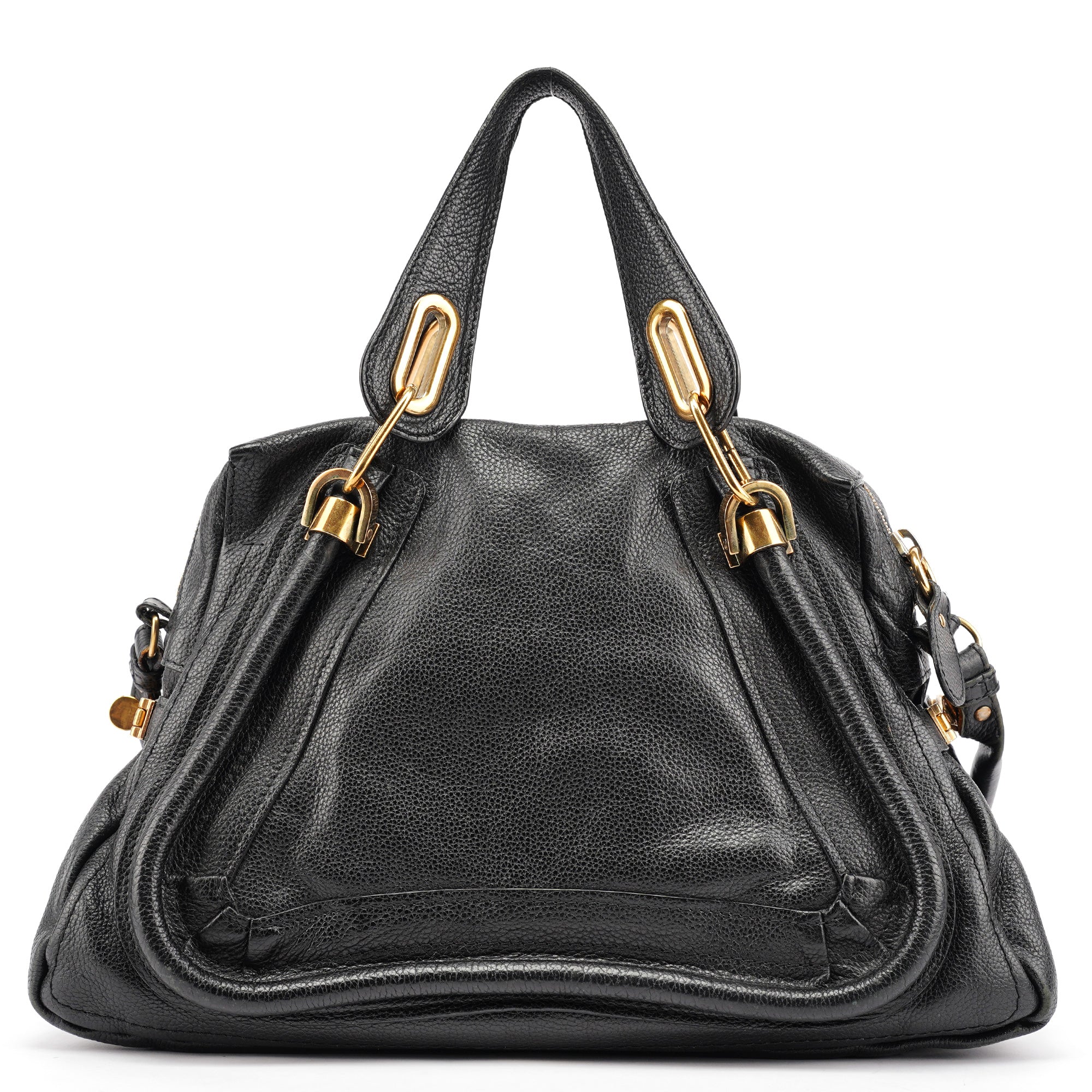 Black Leather Paraty 2-Way Shoulder Bag