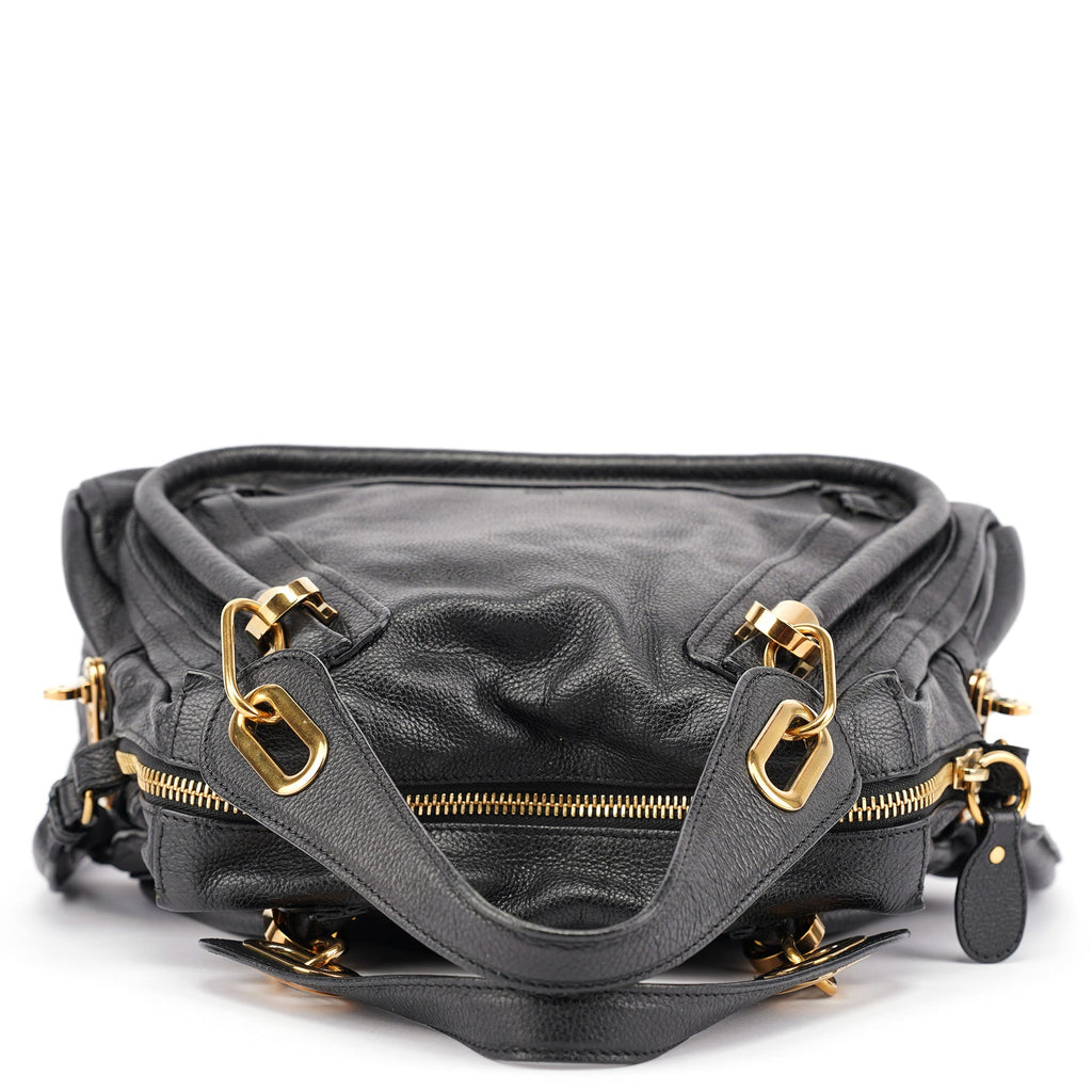 Black Leather Paraty 2-Way Shoulder Bag