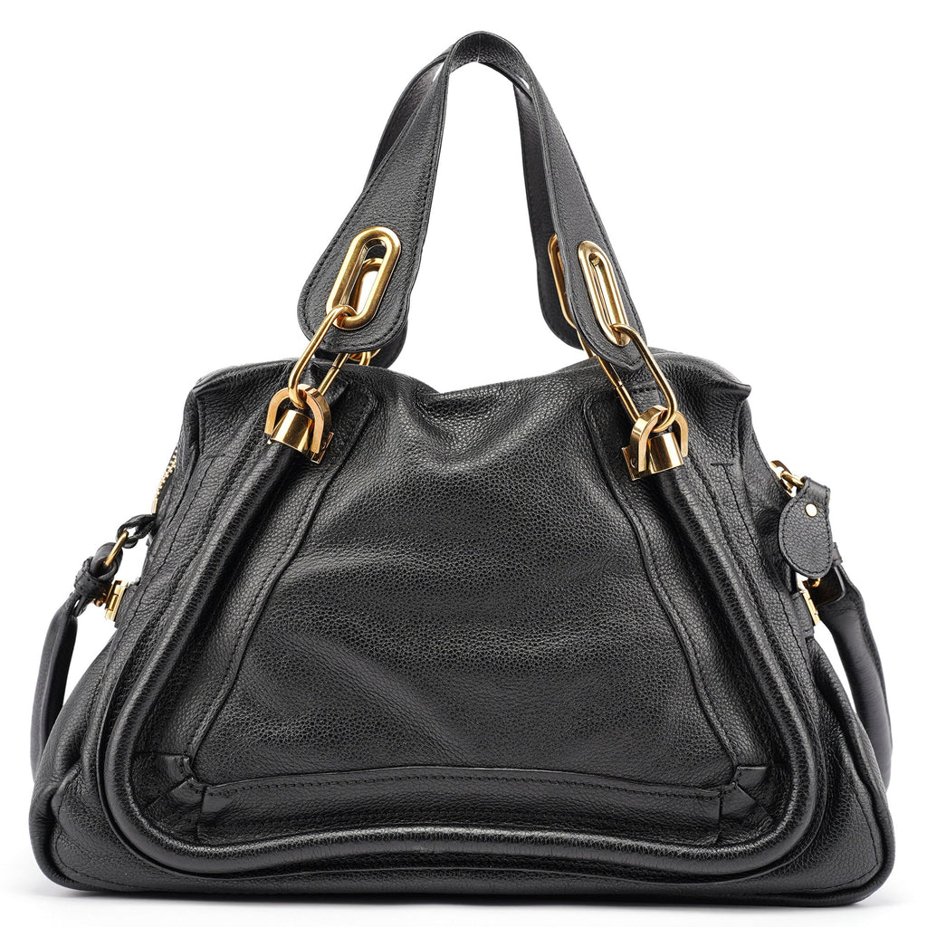 Black Leather Paraty 2-Way Shoulder Bag