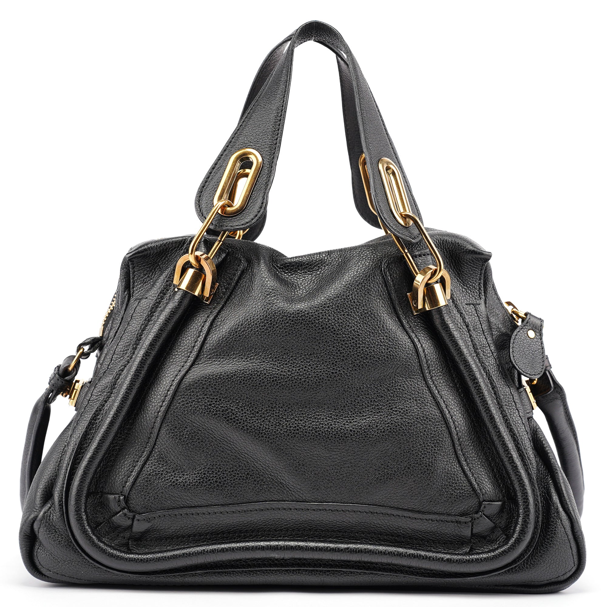 Black Leather Paraty 2-Way Shoulder Bag