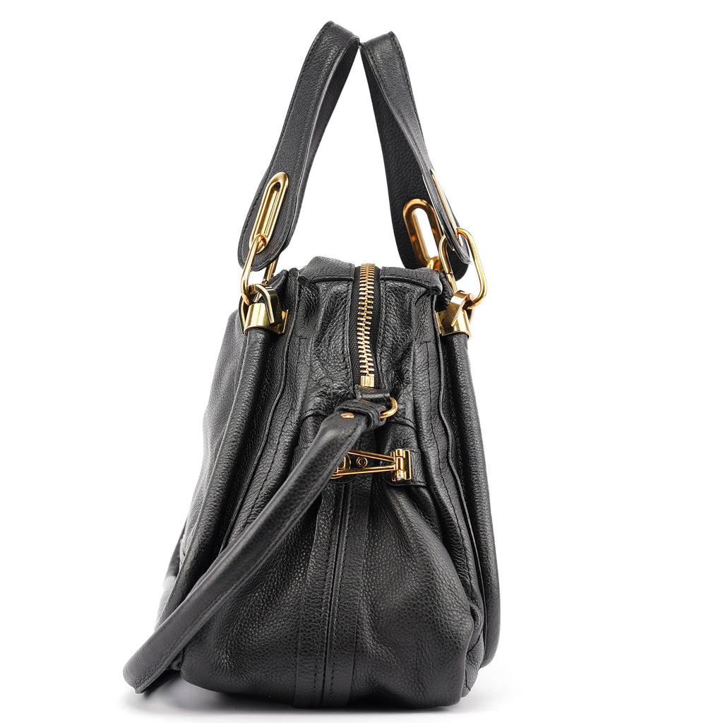 Black Leather Paraty 2-Way Shoulder Bag