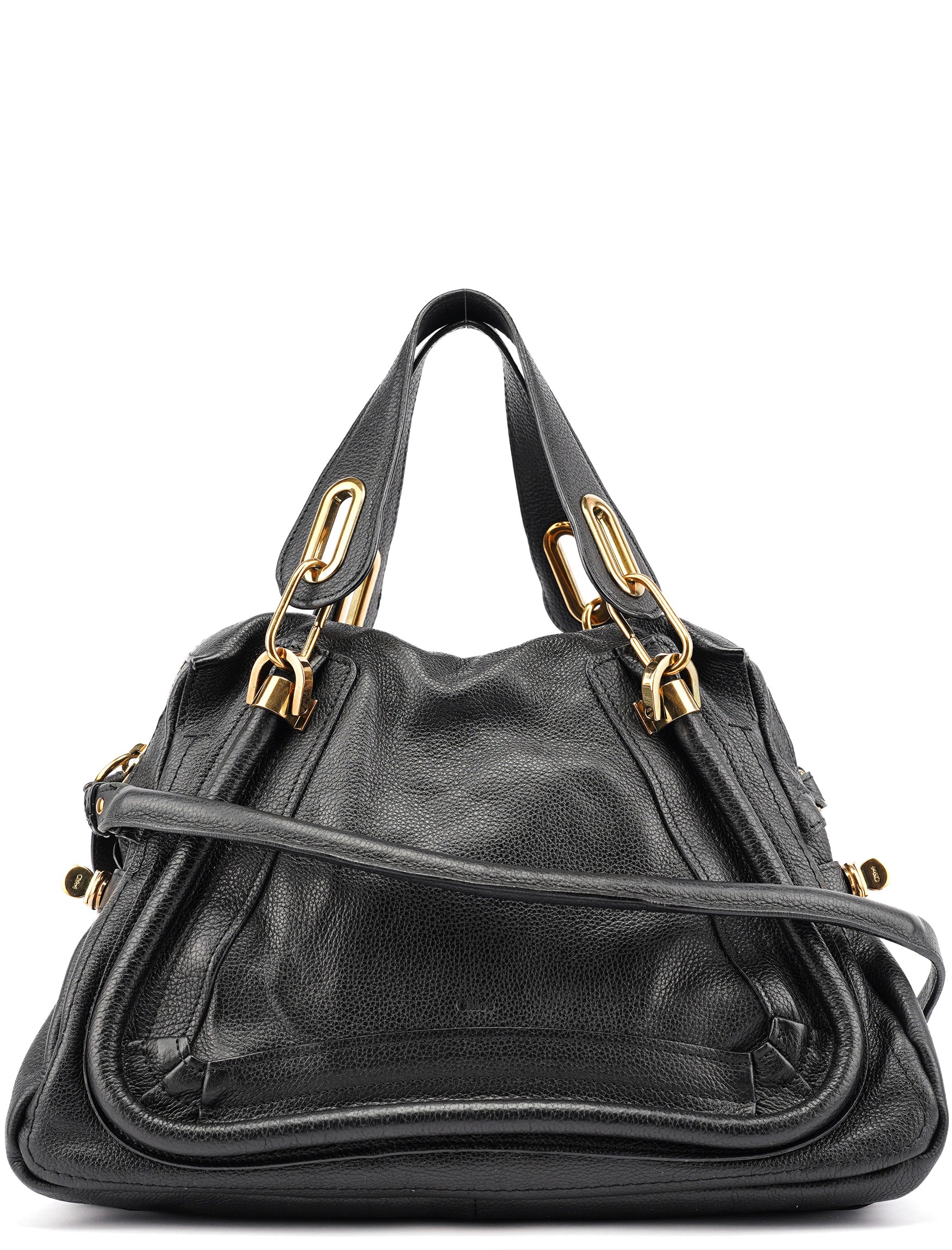 Black Leather Paraty 2-Way Shoulder Bag