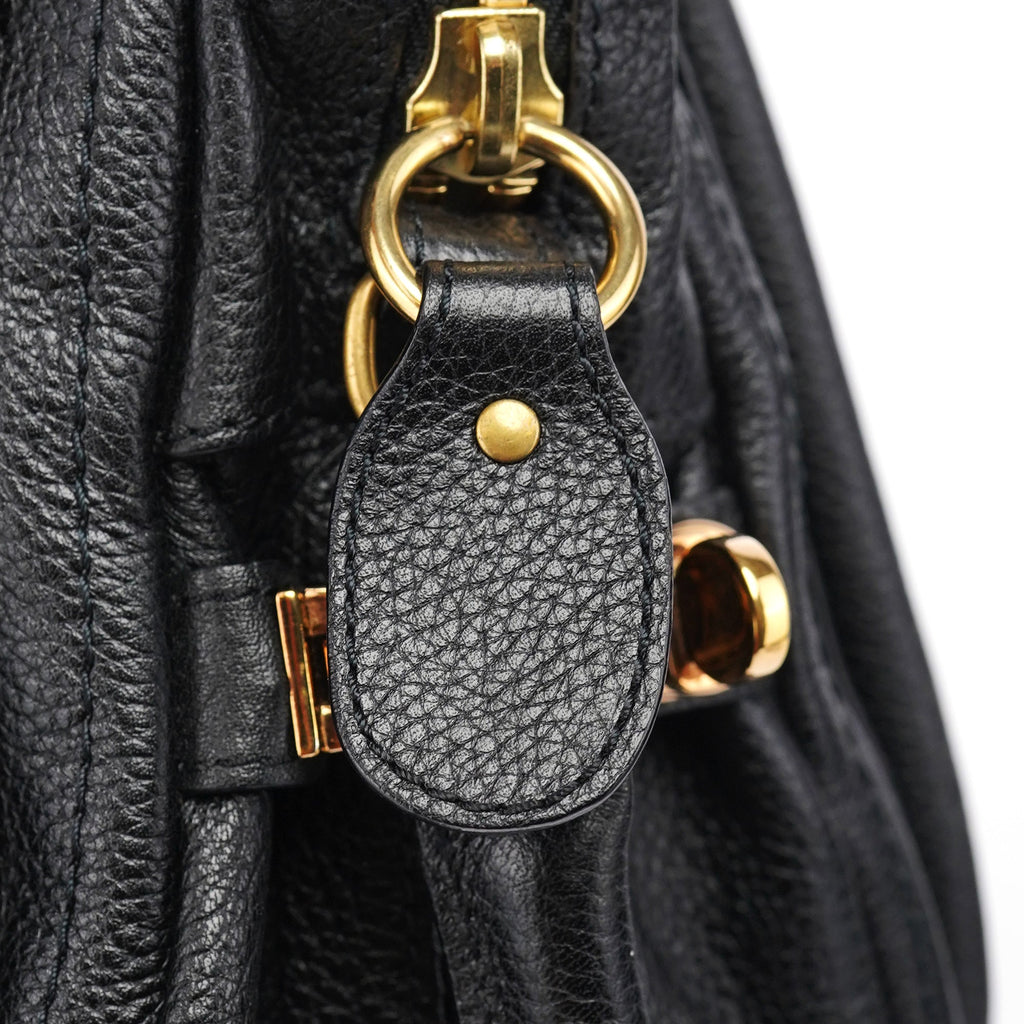 Black Leather Paraty 2-Way Shoulder Bag