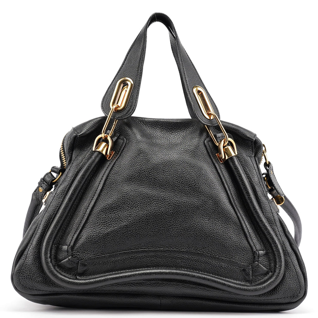 Black Leather Paraty 2-Way Shoulder Bag