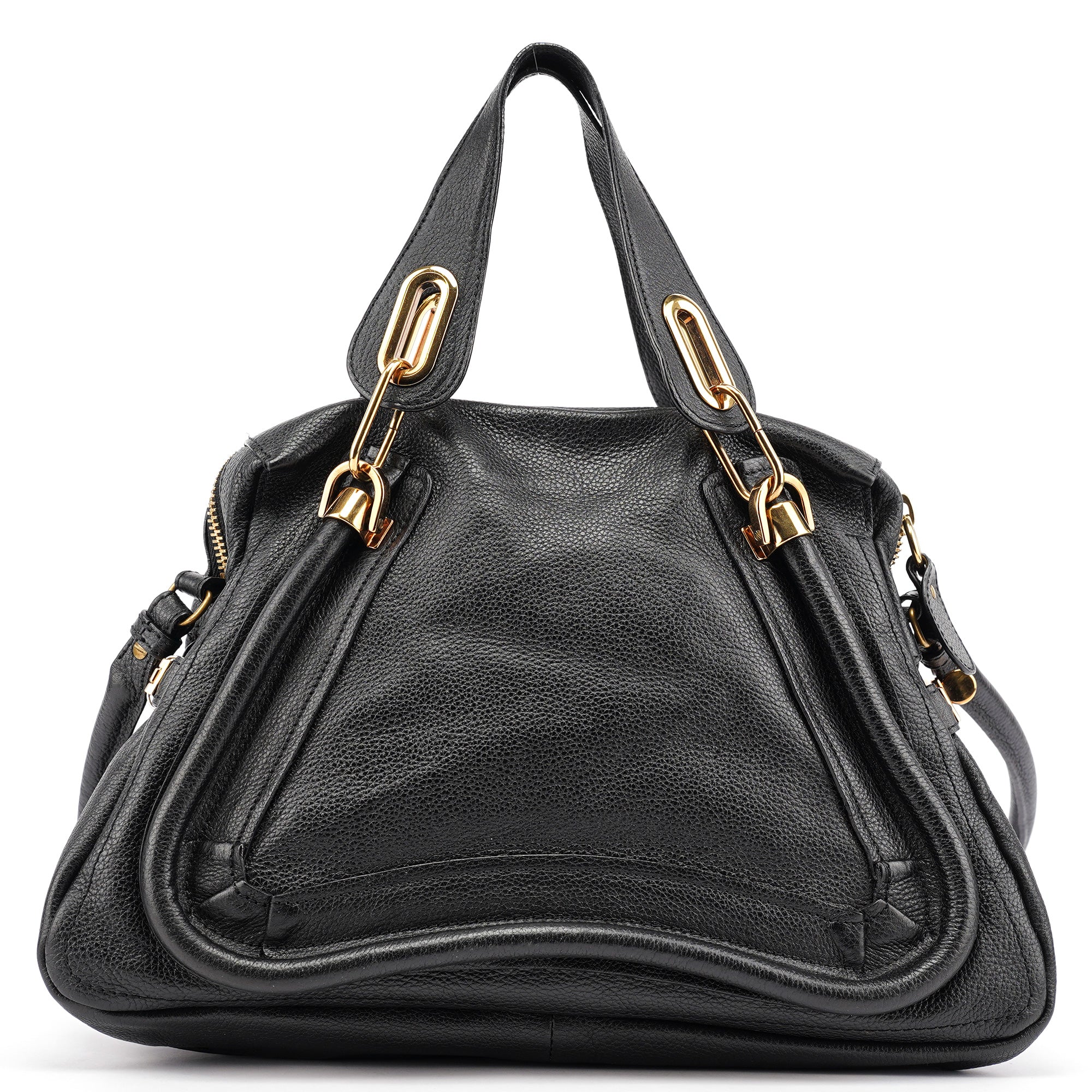 Black Leather Paraty 2-Way Shoulder Bag