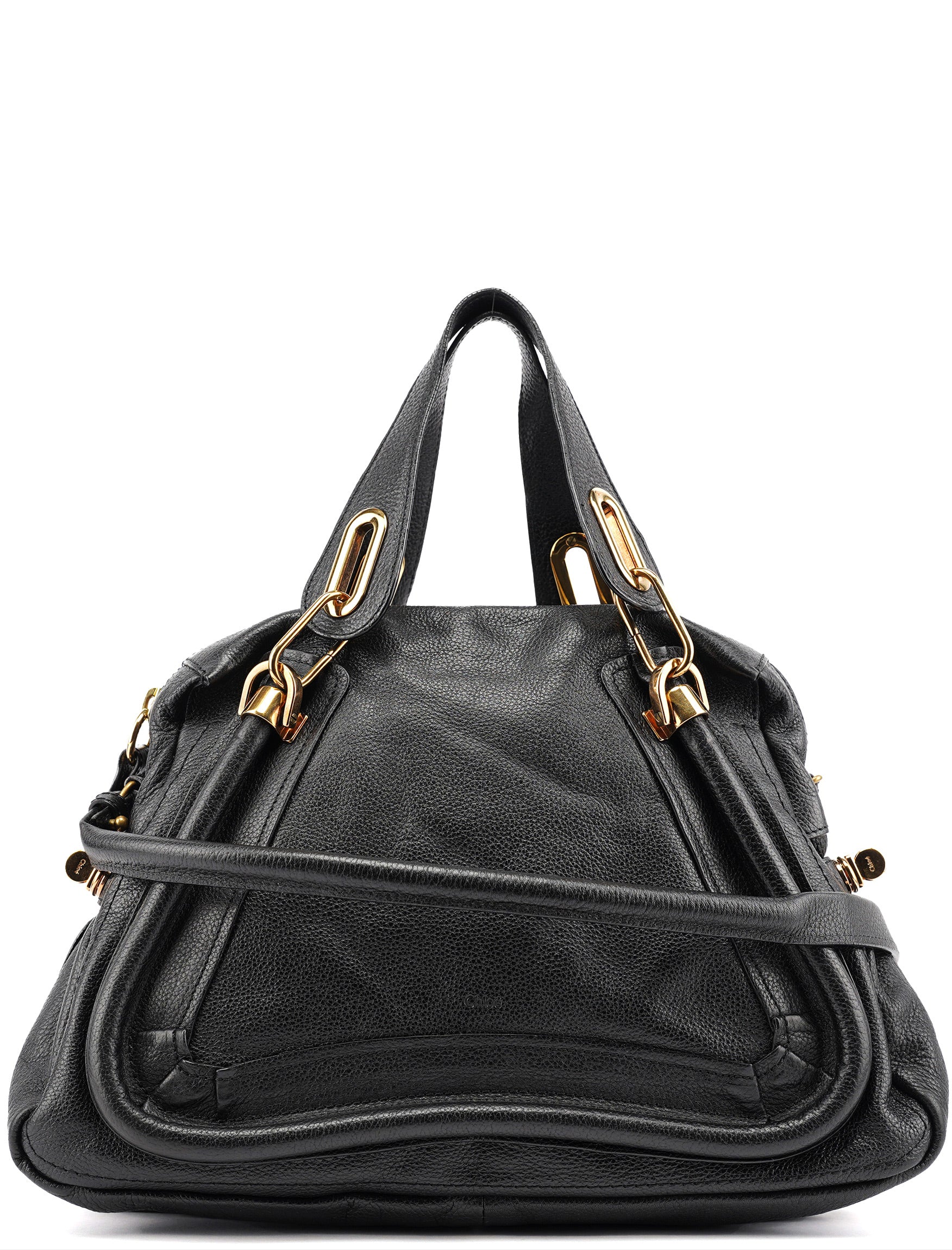 Black Leather Paraty 2-Way Shoulder Bag