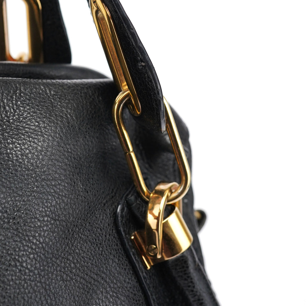 Black Leather Paraty 2-Way Shoulder Bag