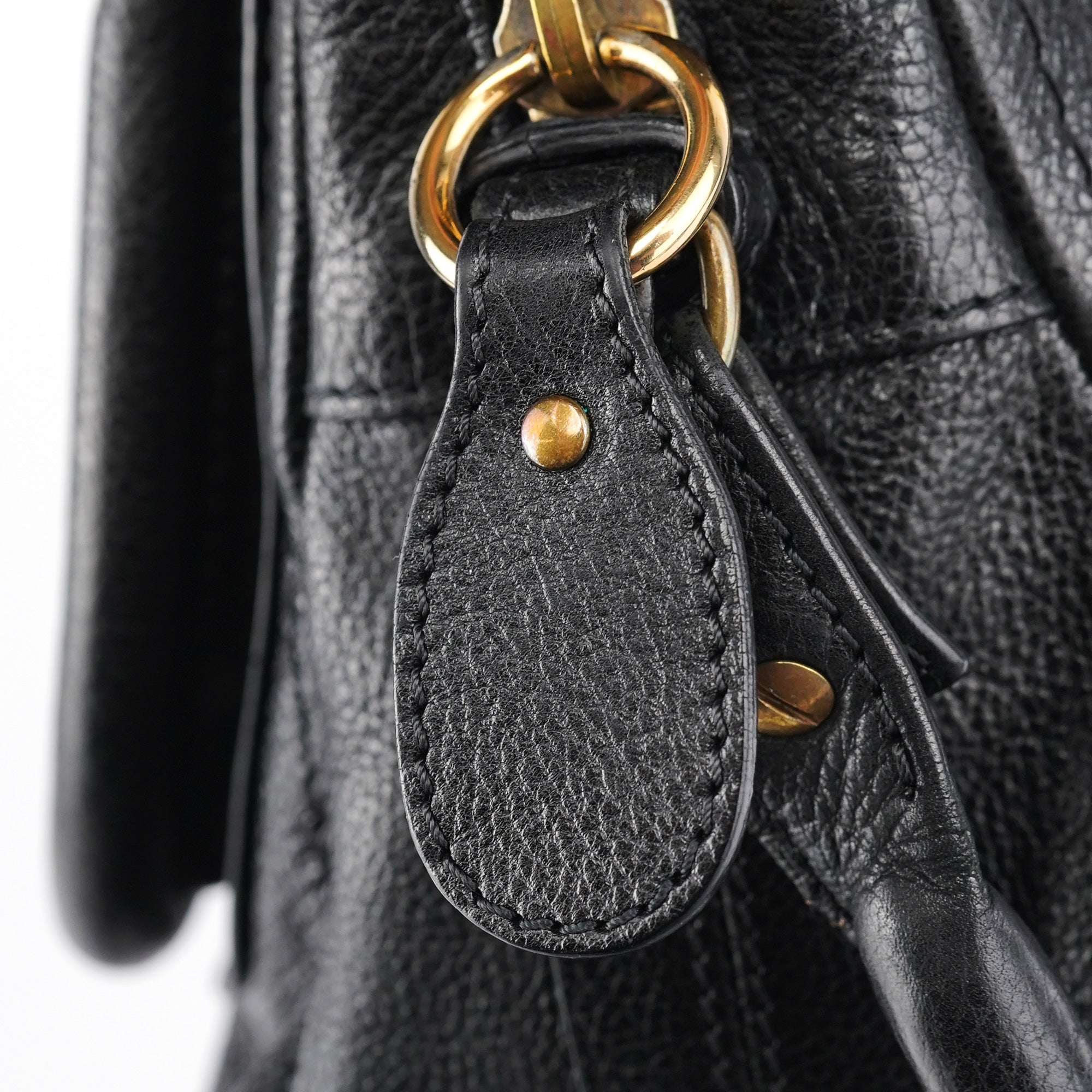 Black Leather Paraty 2-Way Shoulder Bag