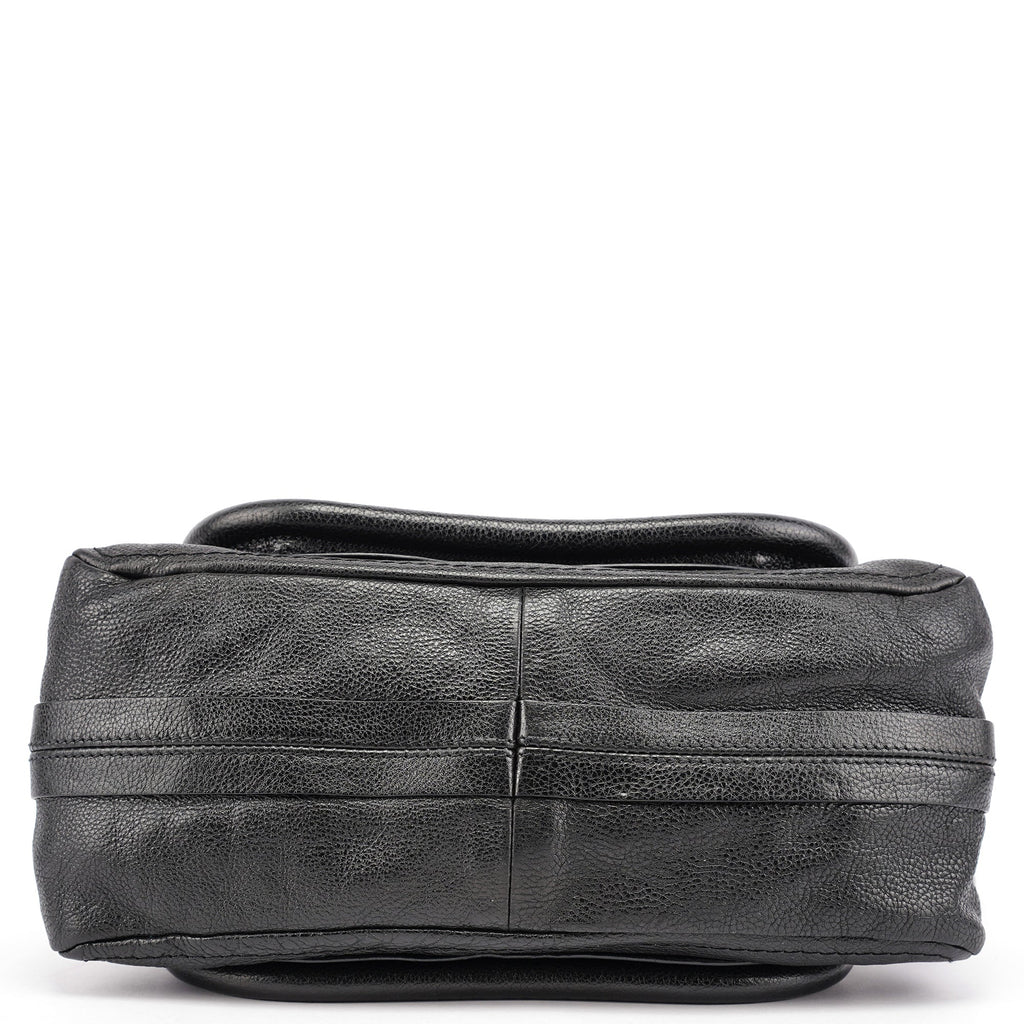Black Leather Paraty 2-Way Shoulder Bag