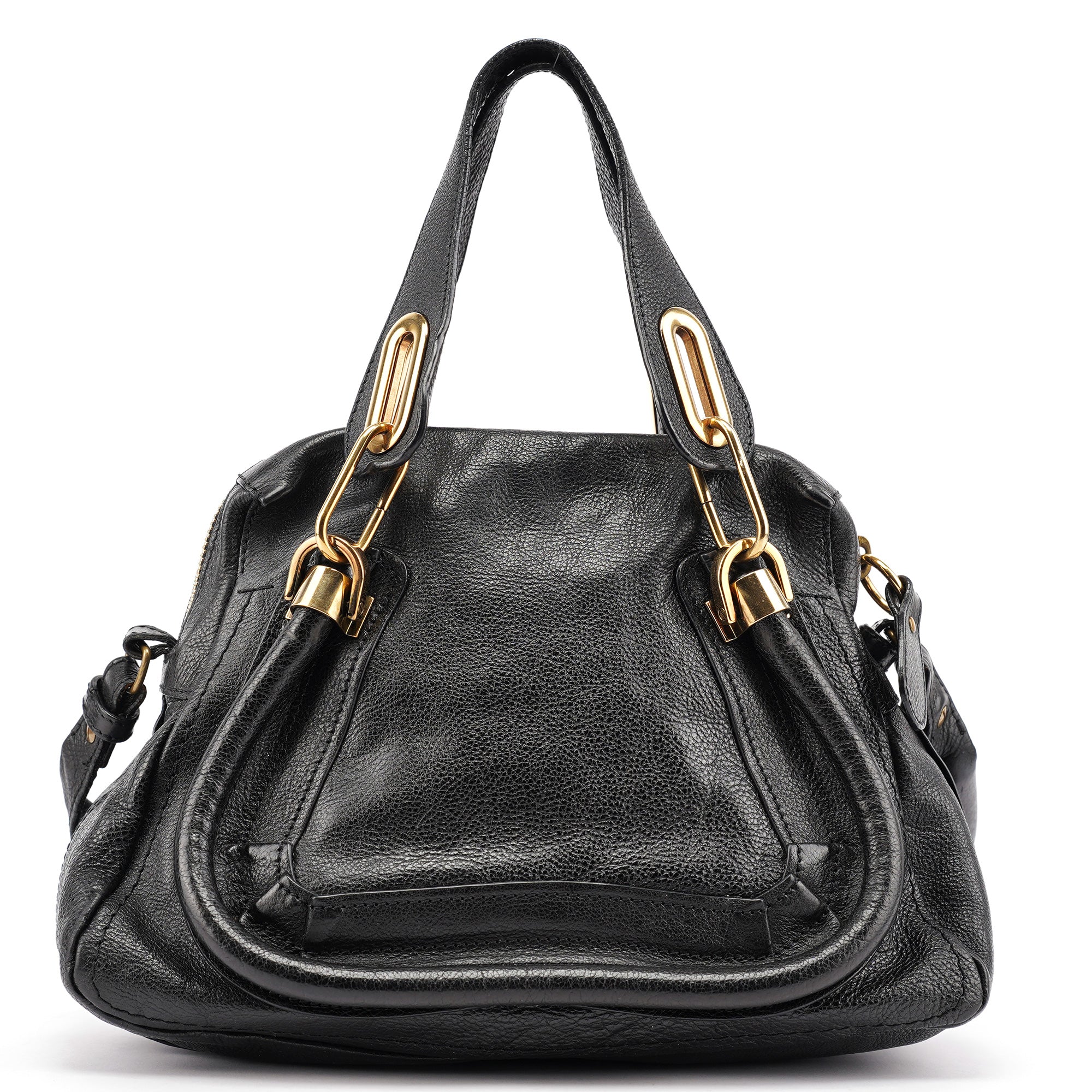Black Leather Paraty 2-Way Shoulder Bag