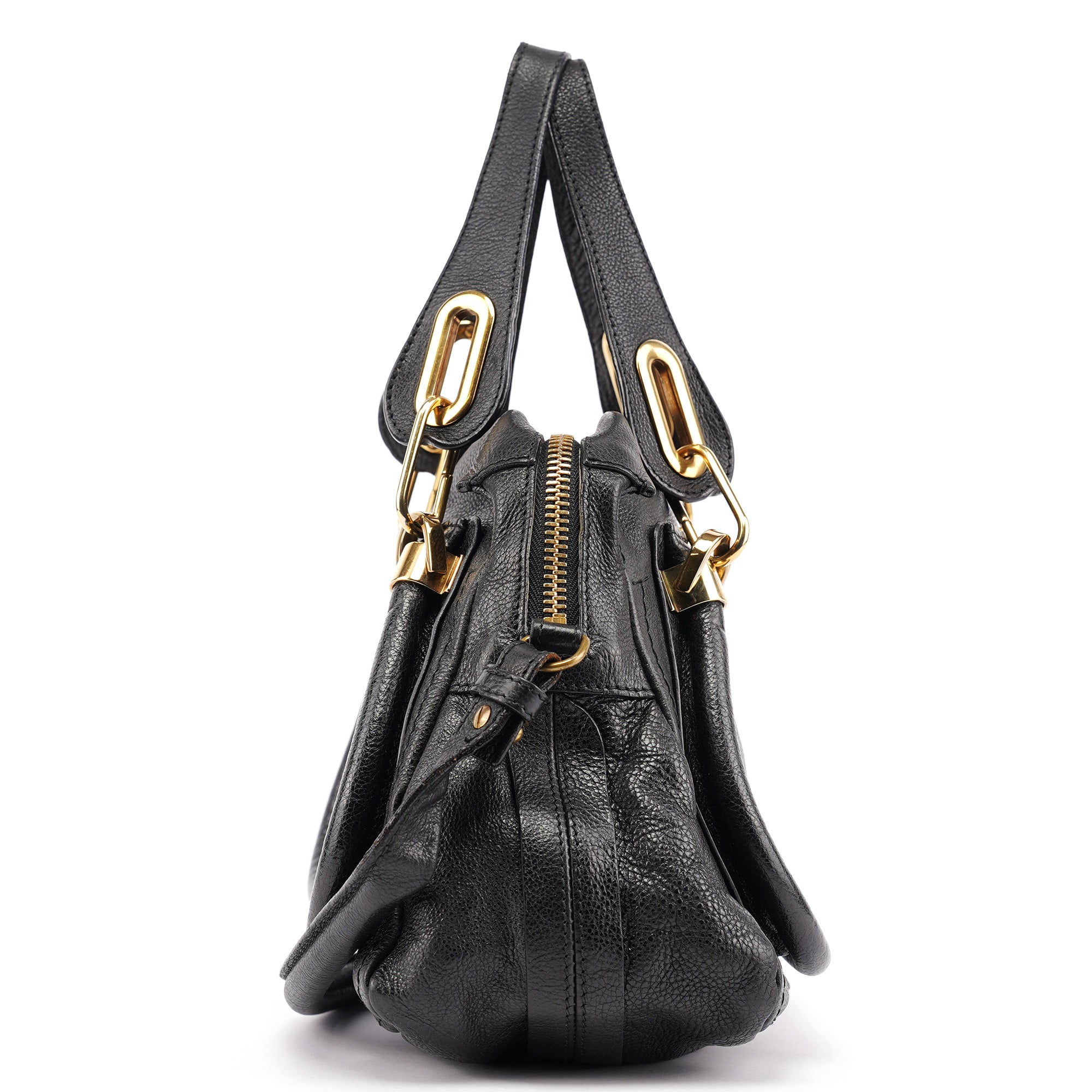 Black Leather Paraty 2-Way Shoulder Bag