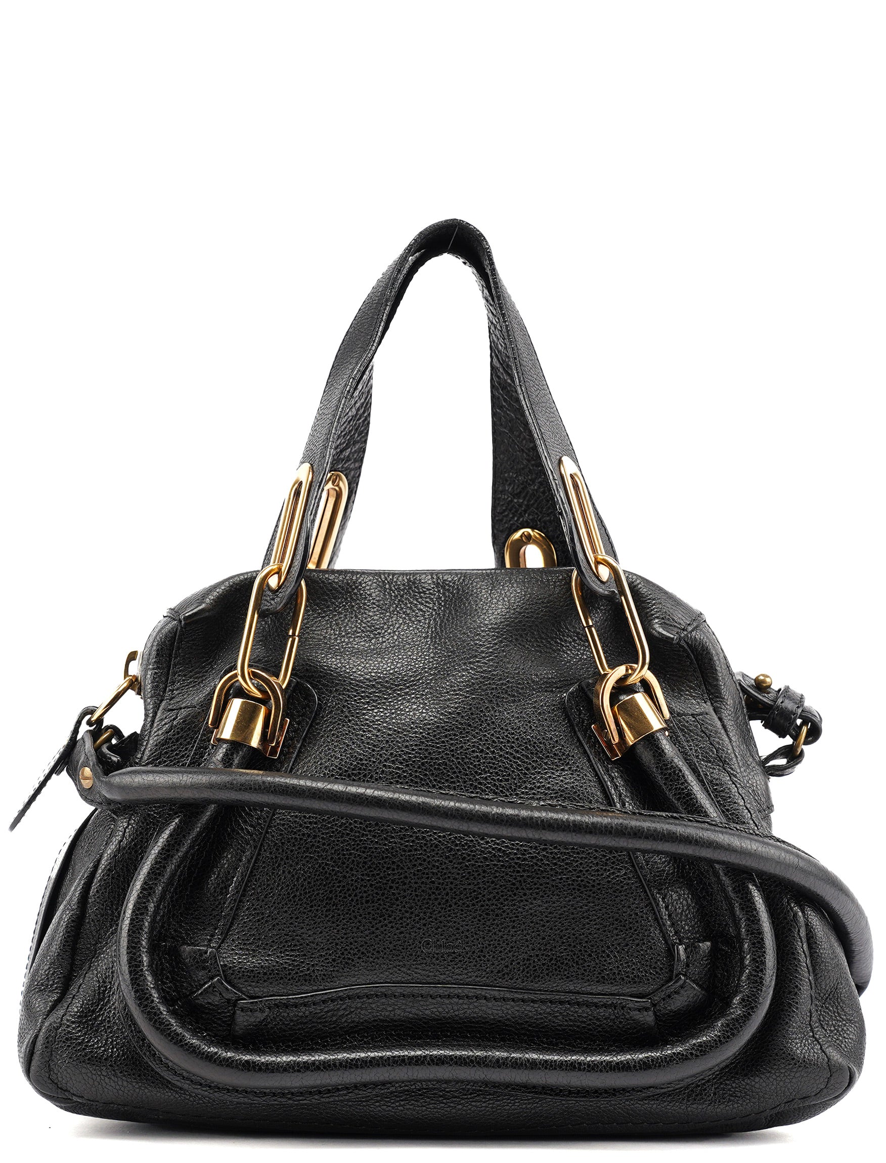Black Leather Paraty 2-Way Shoulder Bag