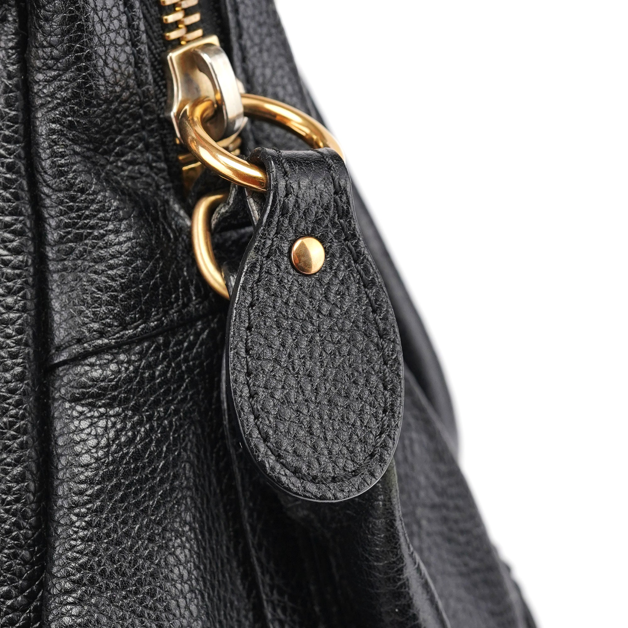 Black Leather Paraty 2-Way Shoulder Bag