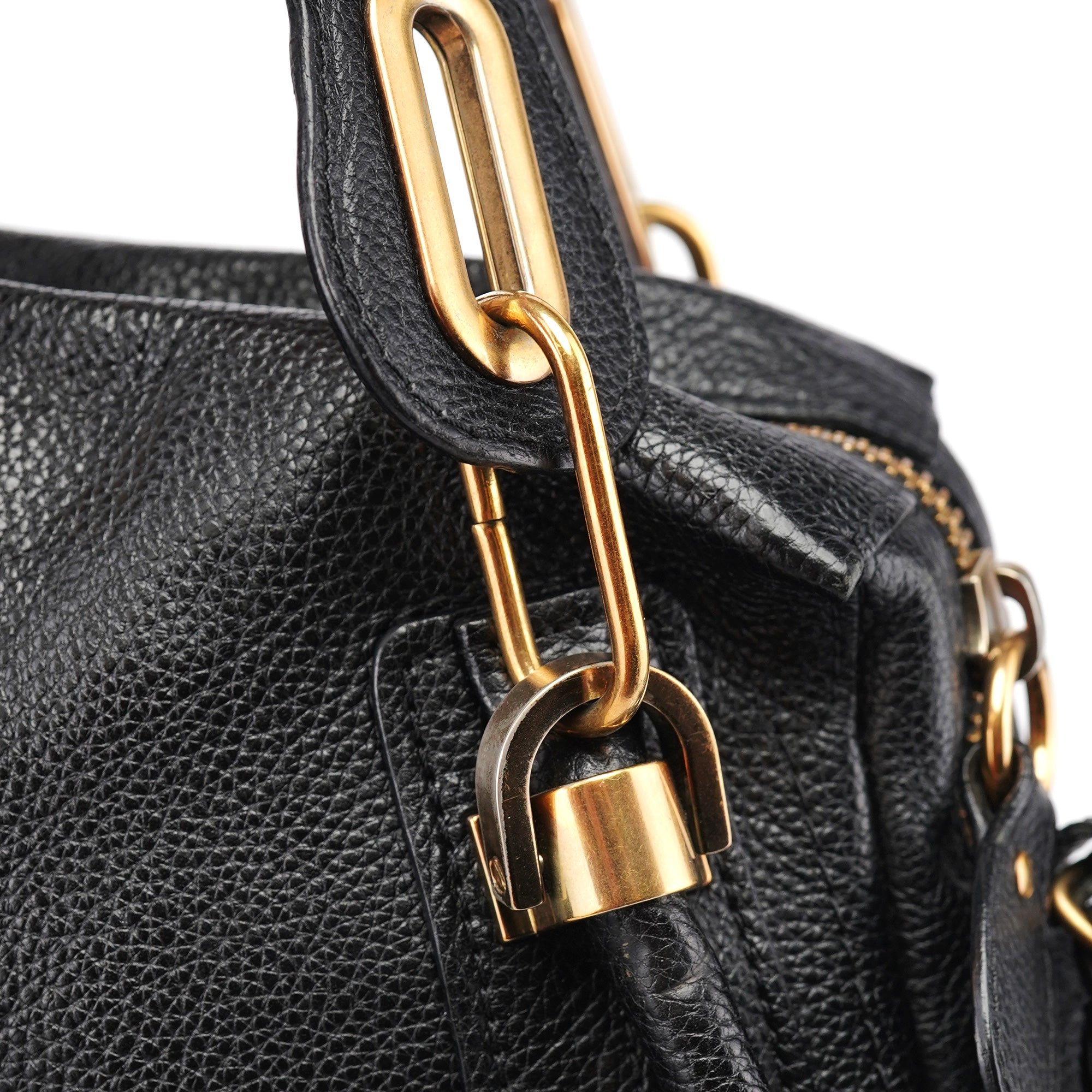 Black Leather Paraty 2-Way Shoulder Bag