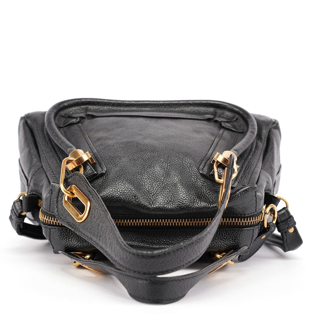 Black Leather Paraty 2-Way Shoulder Bag