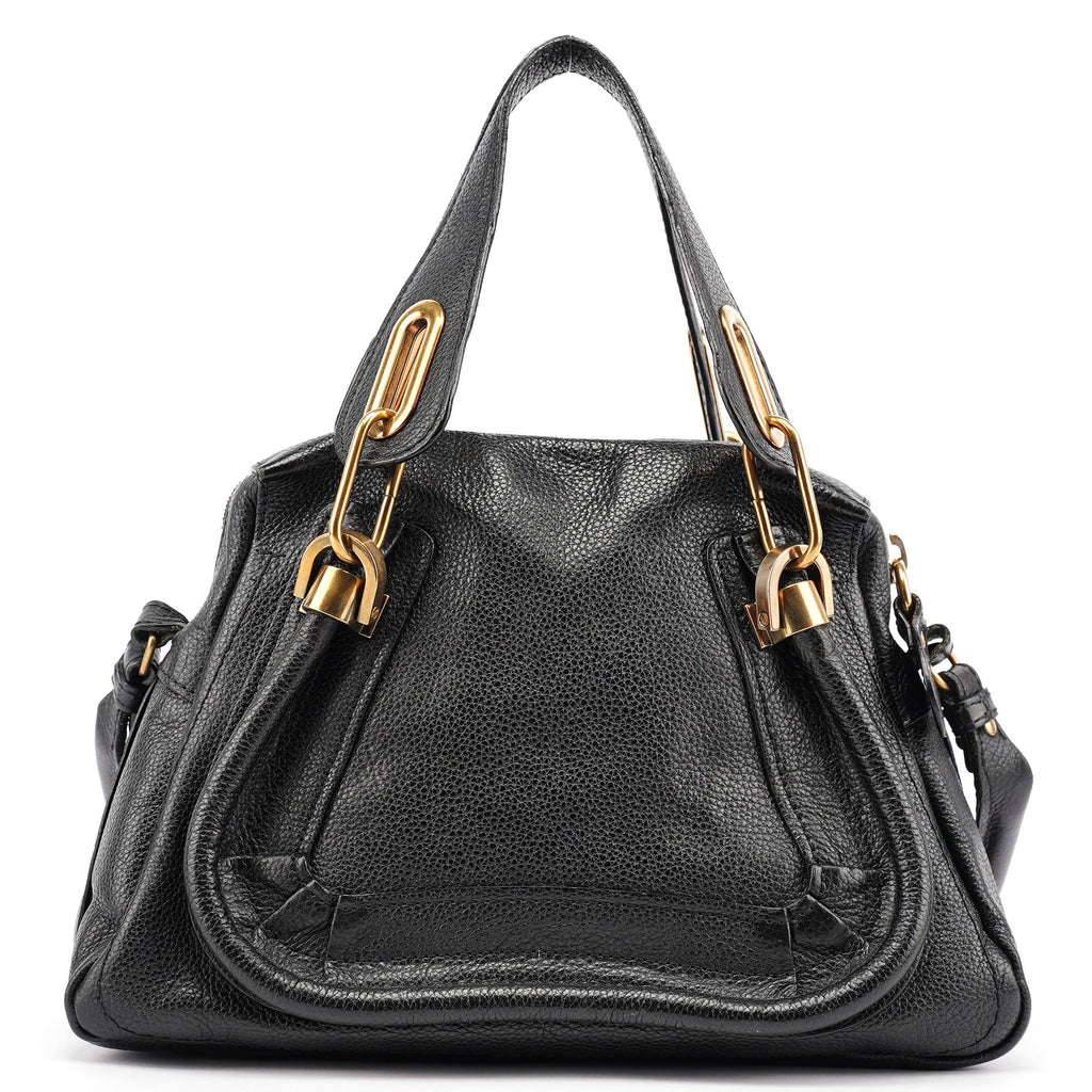 Black Leather Paraty 2-Way Shoulder Bag