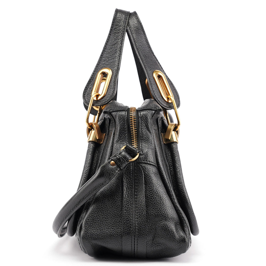 Black Leather Paraty 2-Way Shoulder Bag