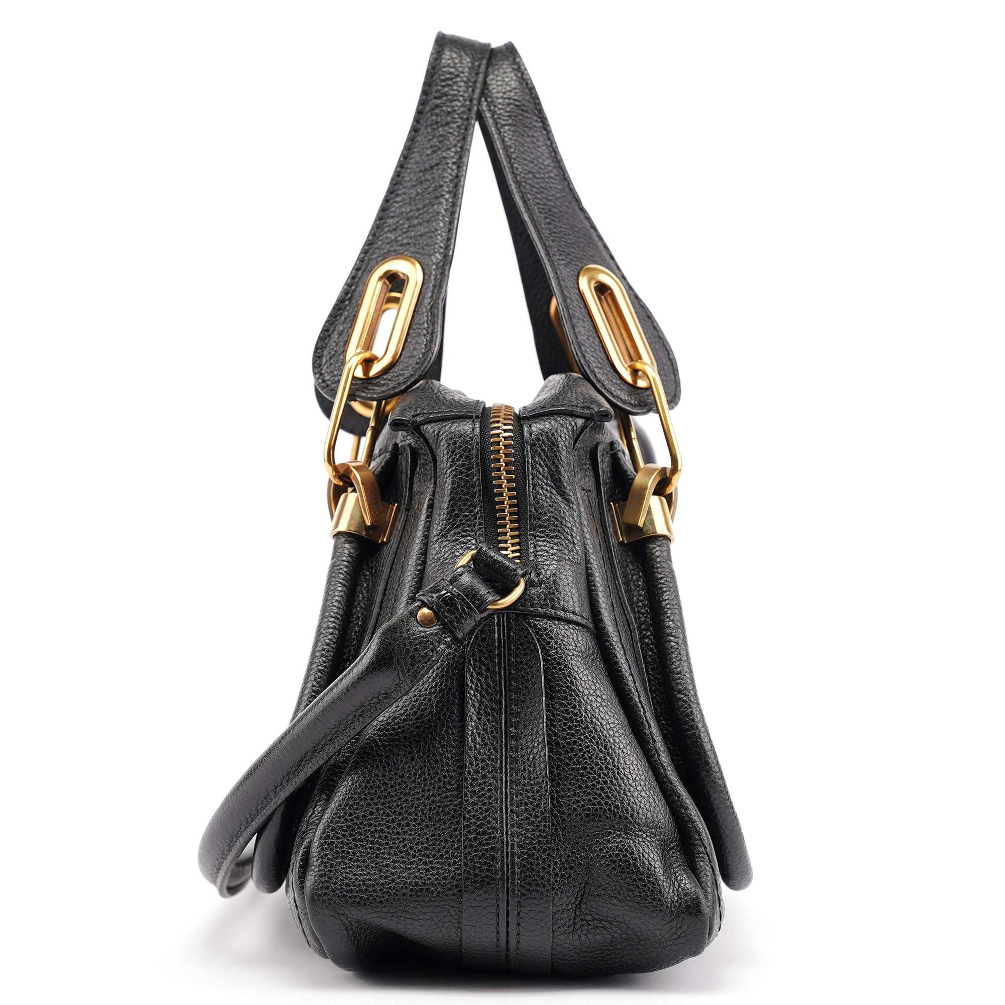 Black Leather Paraty 2-Way Shoulder Bag